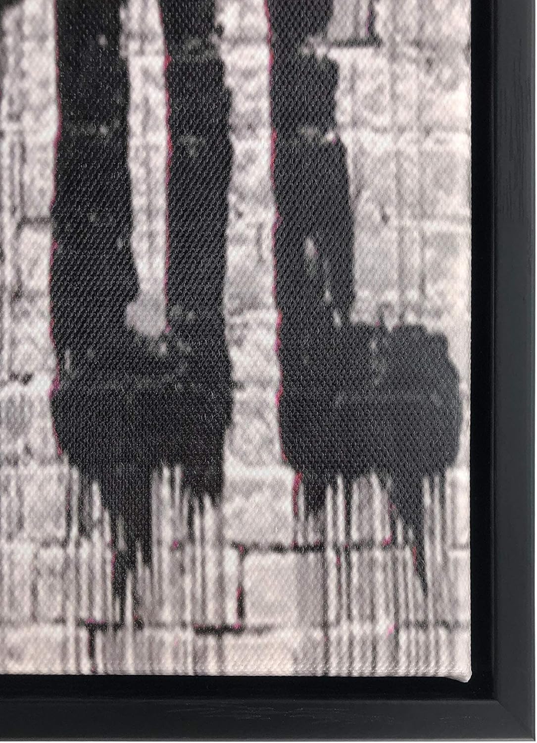 Wieco Art Framed Art Canvas Prints of Banksy Life is Beautiful Abstract Artwork for Wall Decor Black Frame BANKSY-2-5060-BF