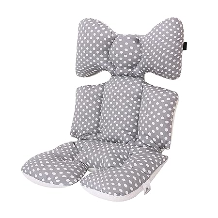 Baby Seat Pad Liner for Stroller?Soft and Breathable?3D Air Mesh Cotton Universal Baby Stroller Cushion(Grey Point)