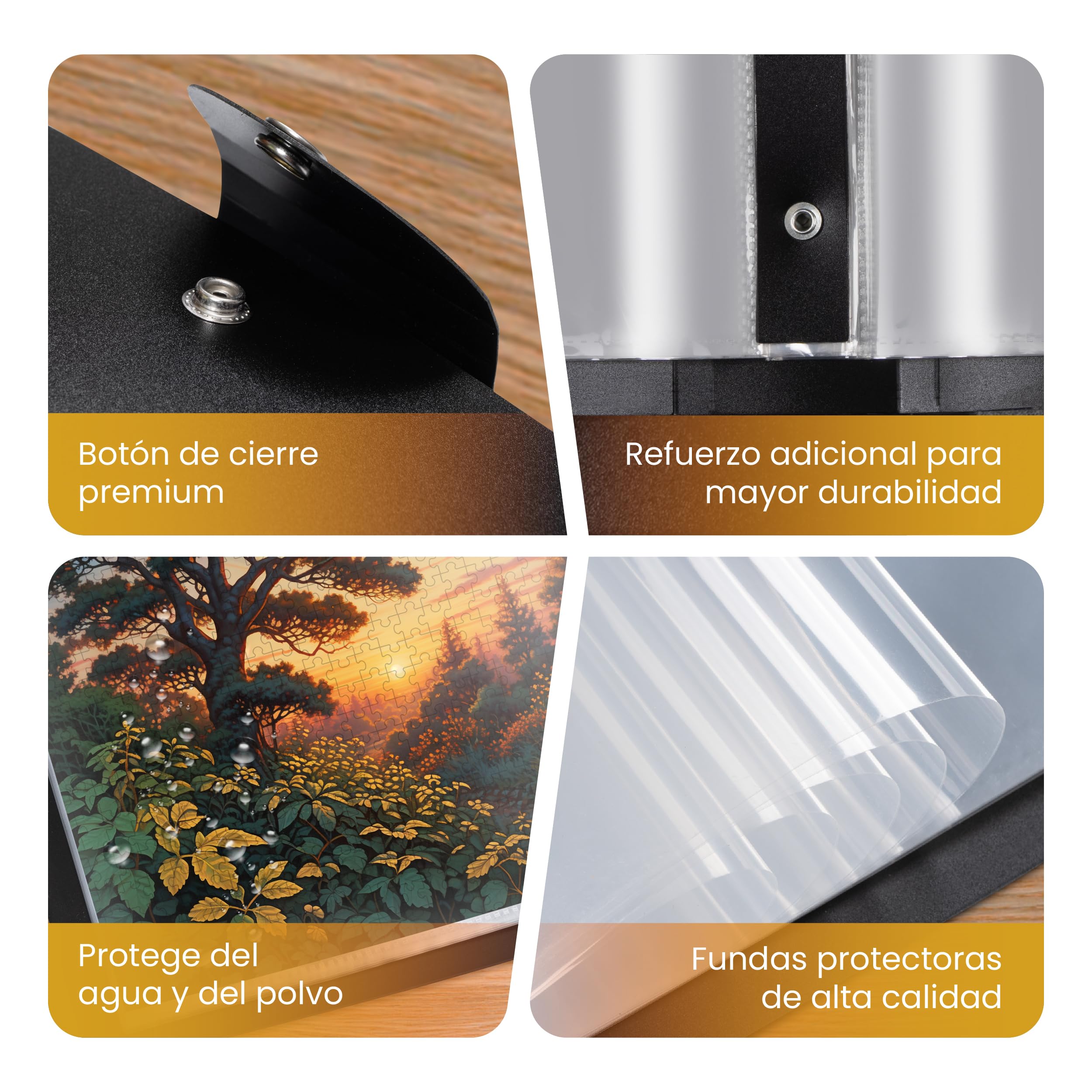 Guarda Puzzle Profesional – Álbum Carpeta Puzzle 1000 Piezas – 20 Fundas De PP para Enmarcar Puzzles – Protección Contra Polvo y Agua – Perfecto para Coleccionistas