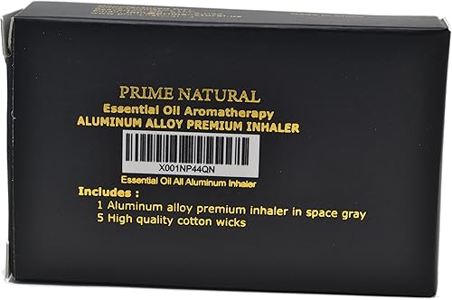 Miniatura 6 de Prime Natural Inhalador nasal en blanco de aleación de aluminio de aceite esencial, inhalador de metal vacío de aluminio recargable, color gris