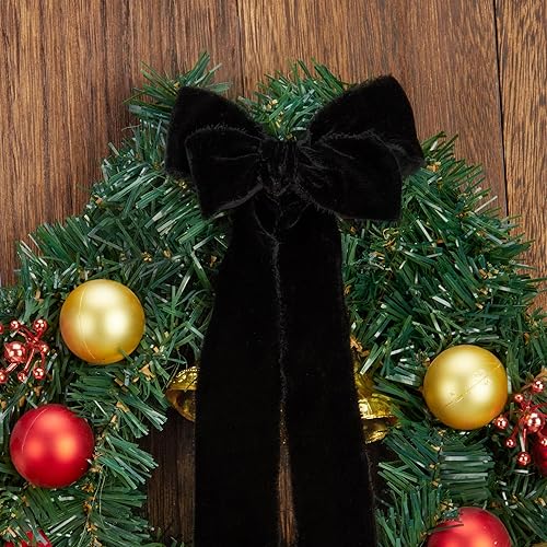 Miniatura 3 de Keypan Cinta de terciopelo negro para envolver regalos, cinta de tela con flecos hecha a mano de 1 12 pulgadas de ancho para decoraciones de