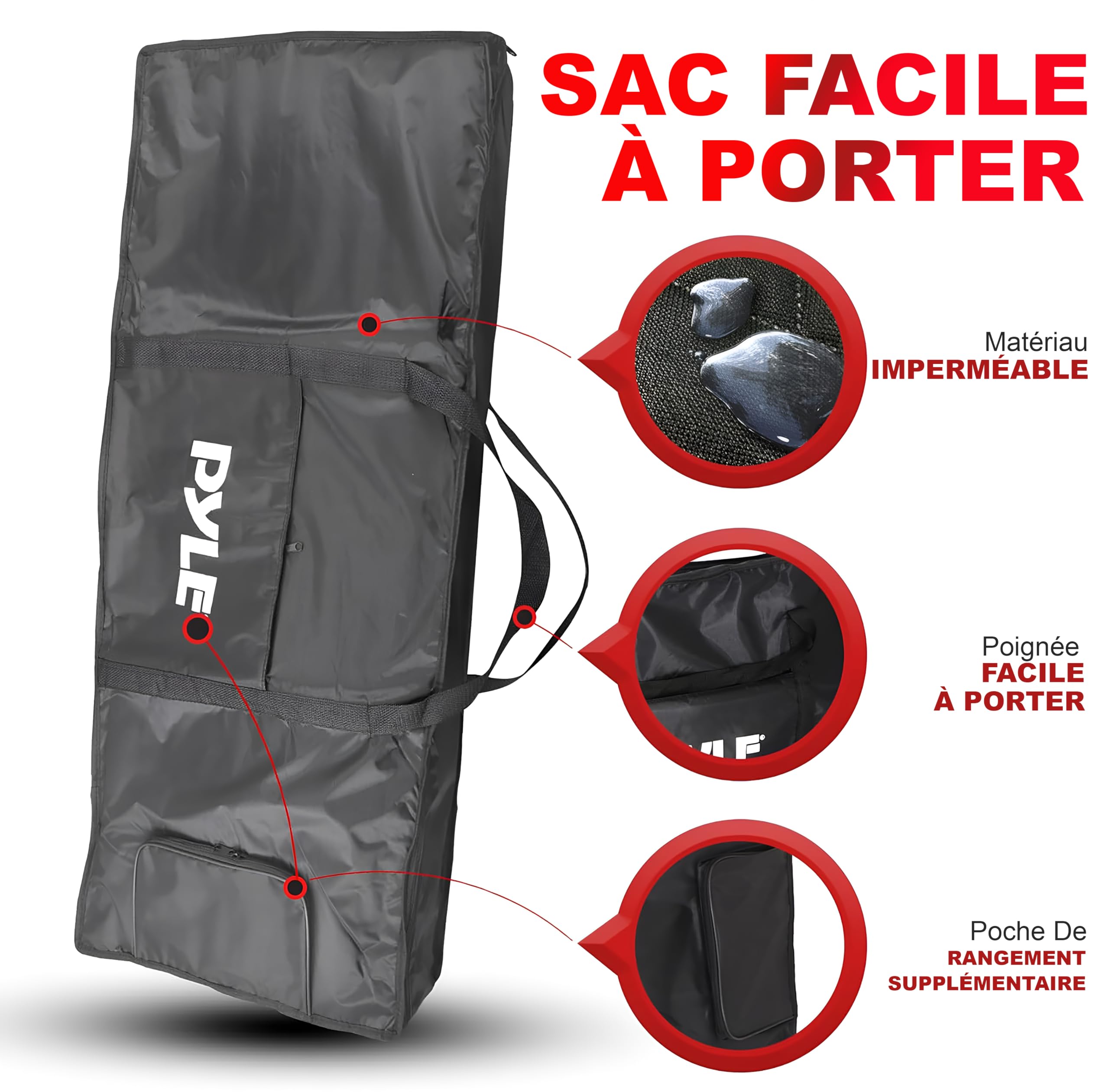 Pyle Piano - Piano Numérique Portable 61 Touches 2-en-1 pour Jouer et Chanter avec Pédale de Sustain- Casque-Housse Résistante aux Intempéries- Tabouret et Support de Clavier
