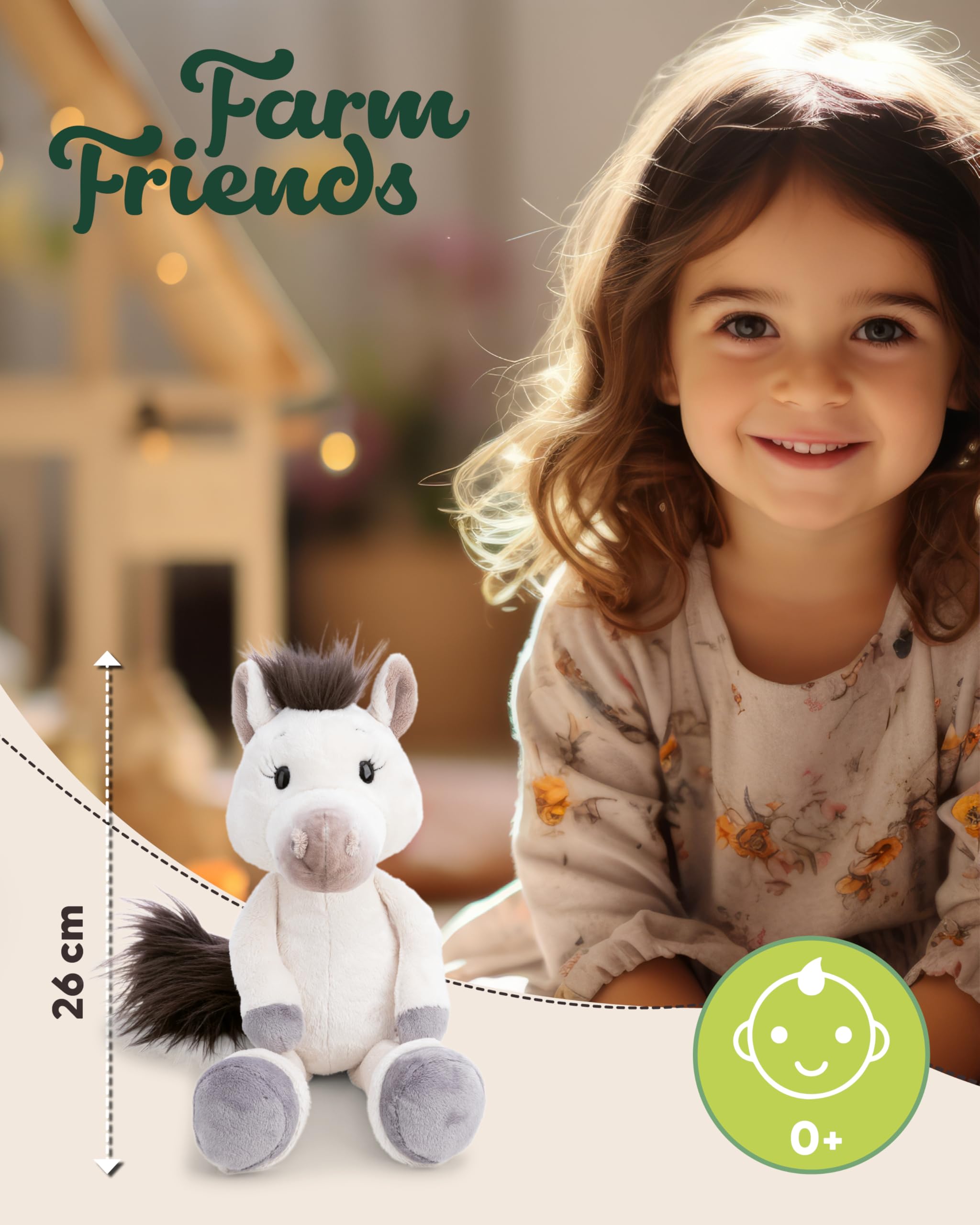 Nici Plüschfigur Nici 62241 Kuscheltier Pferd weiß Mony K. Pony 26cm