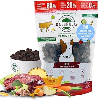 Naturalis Smart 80 Barf Dry Barf Dog Food 1 kg Beef Complete Food without Additives Grain-Free Soy Free Gluten Free Hypoallergenic product image