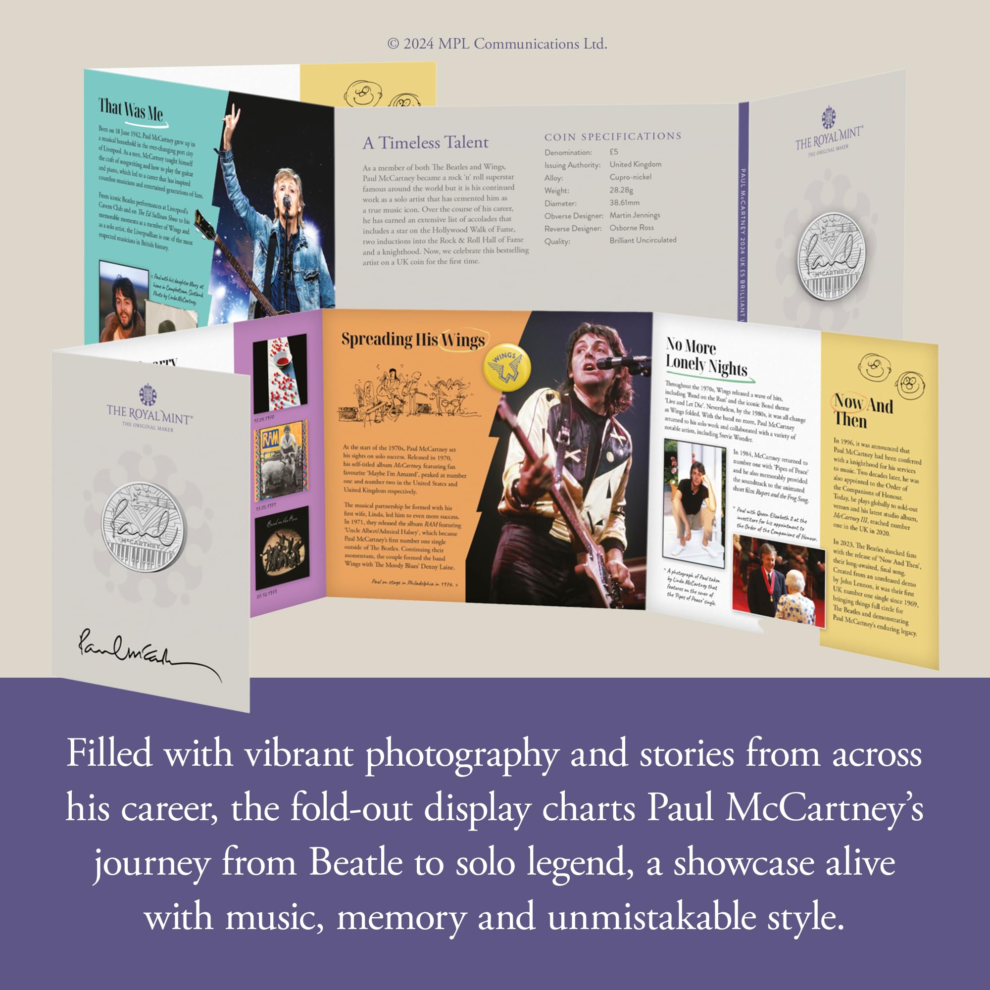 The Royal Mint, Paul McCartney 2024 UK £5 Brilliant Uncirculated Coin - Image 4