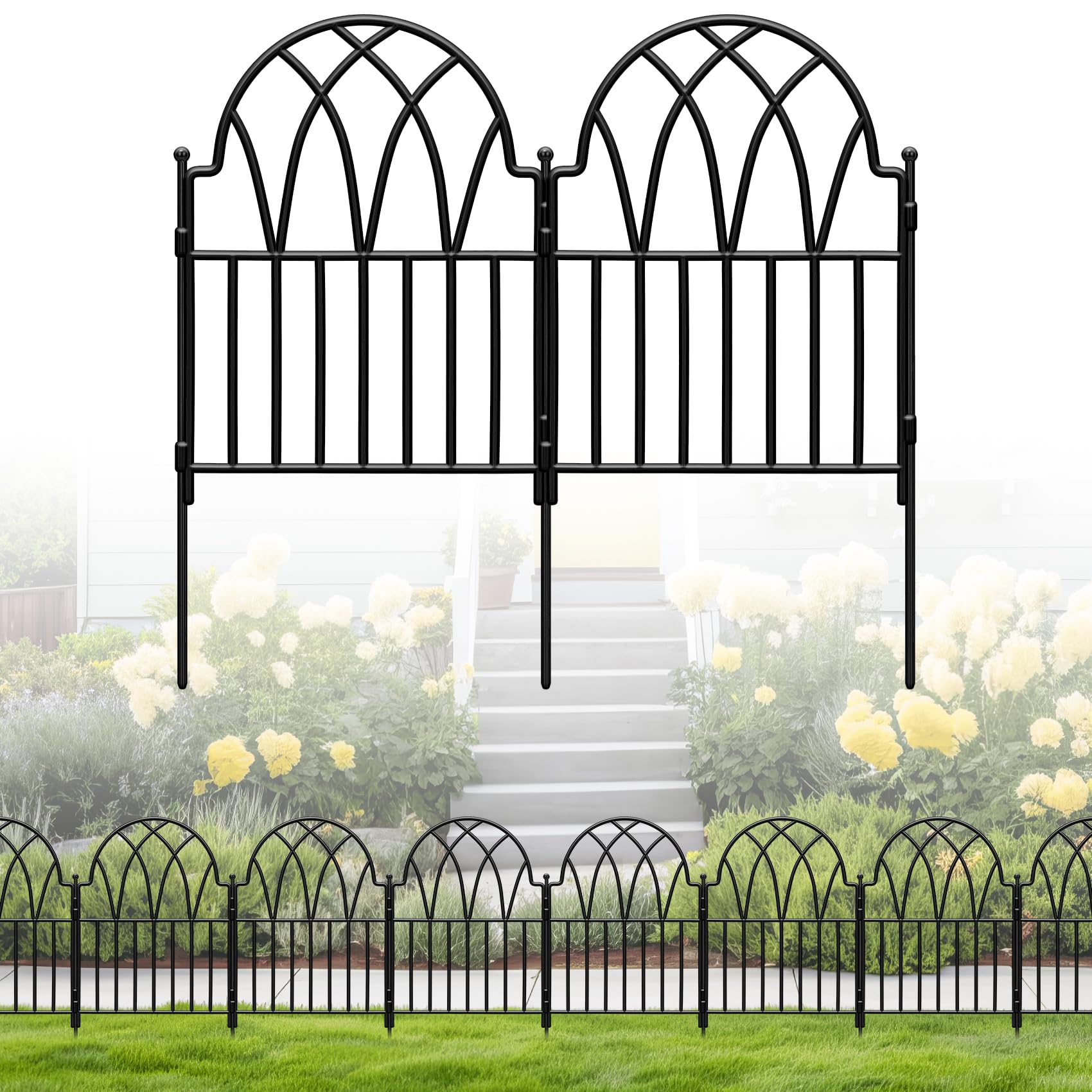 19 Pack Metal Garden Fence