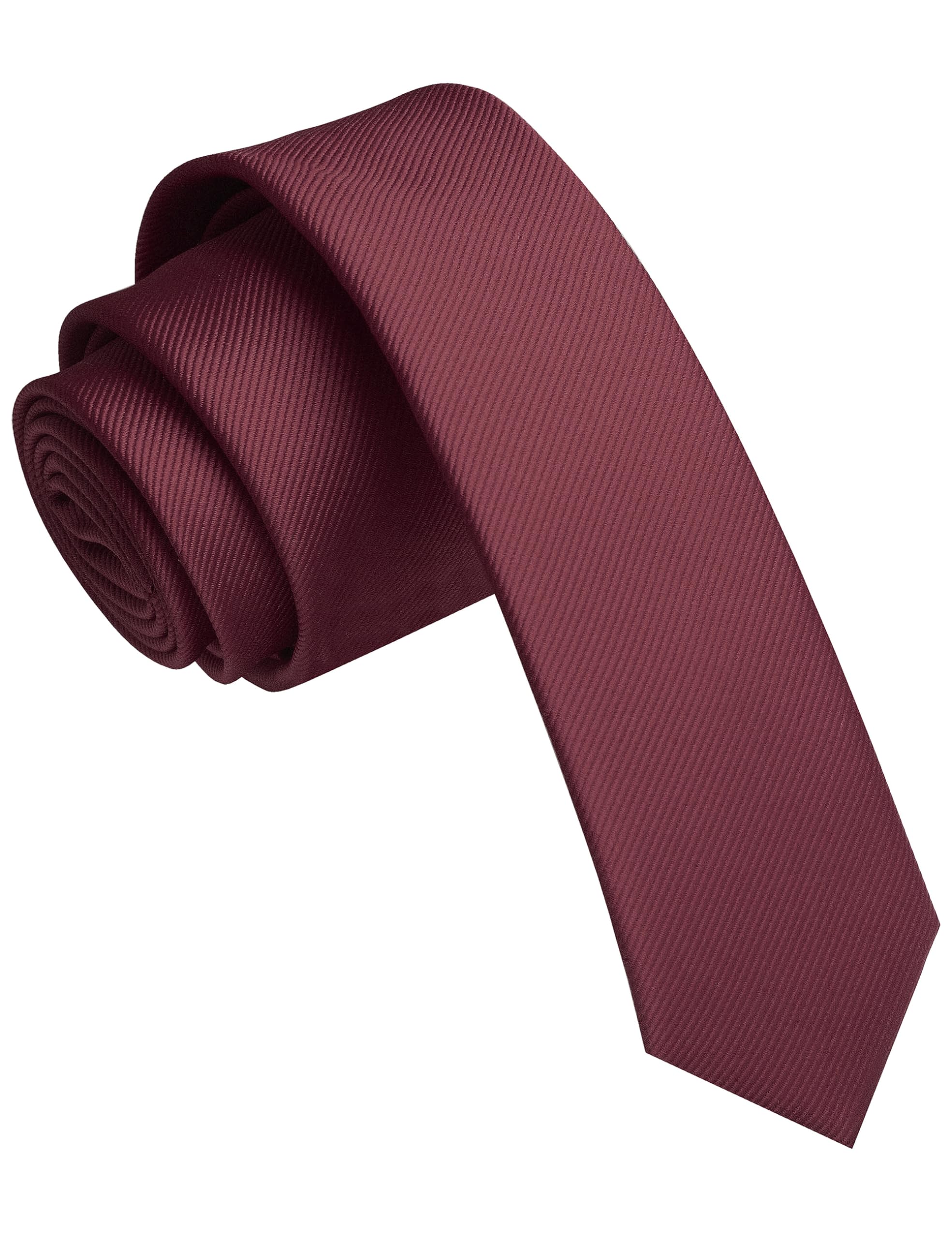 Jemygins Men's Maroon 1.58" Skinny Tie Slim Necktie For (4Cm) (11)