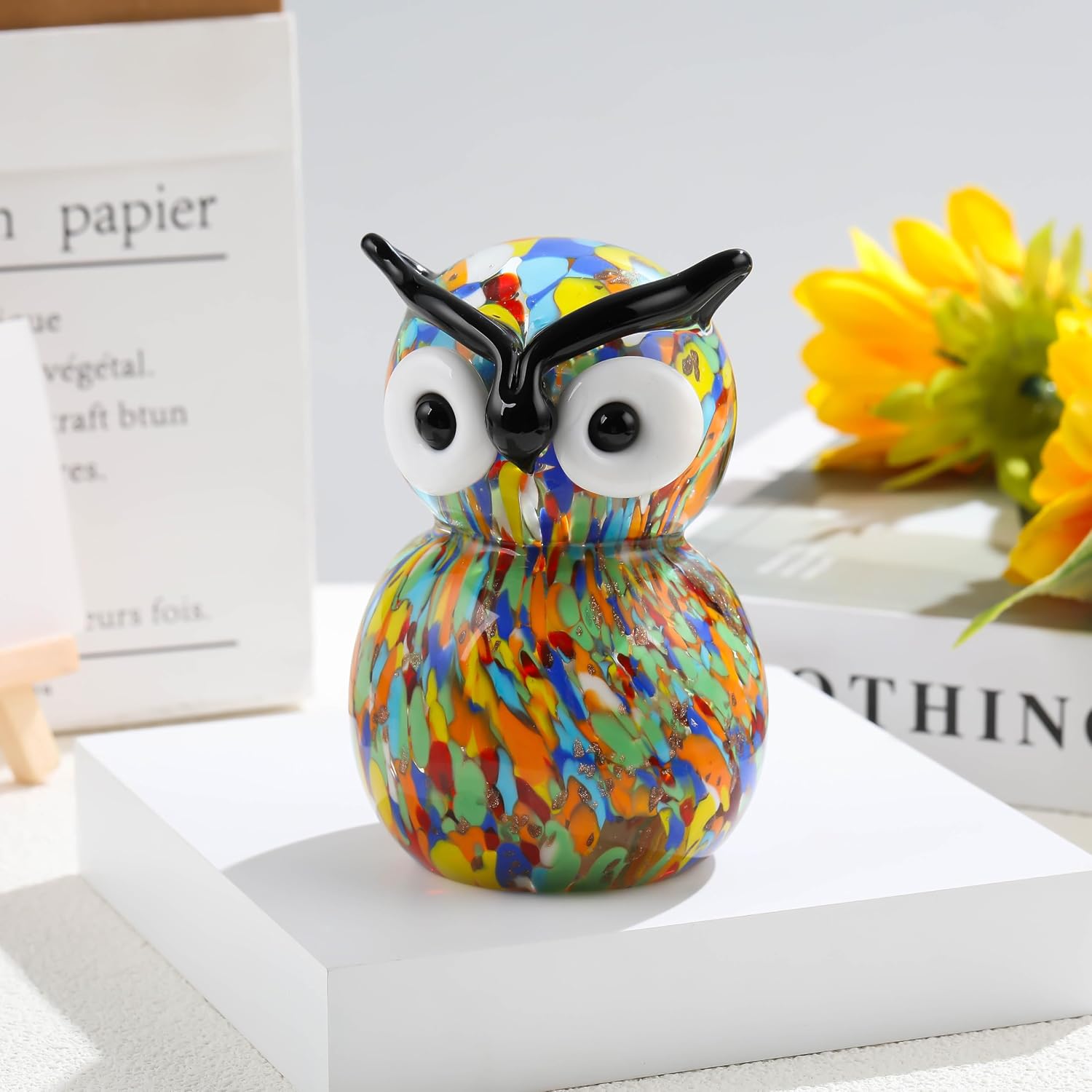 Qianwei Crystals Owl Decor Gifts for Women - Glass Owl Figurines Stuff Gifts for Owl Lovers Owl Decor Statue Paperweight Birthday for Best Friend Keepsake&Paperweight image 4