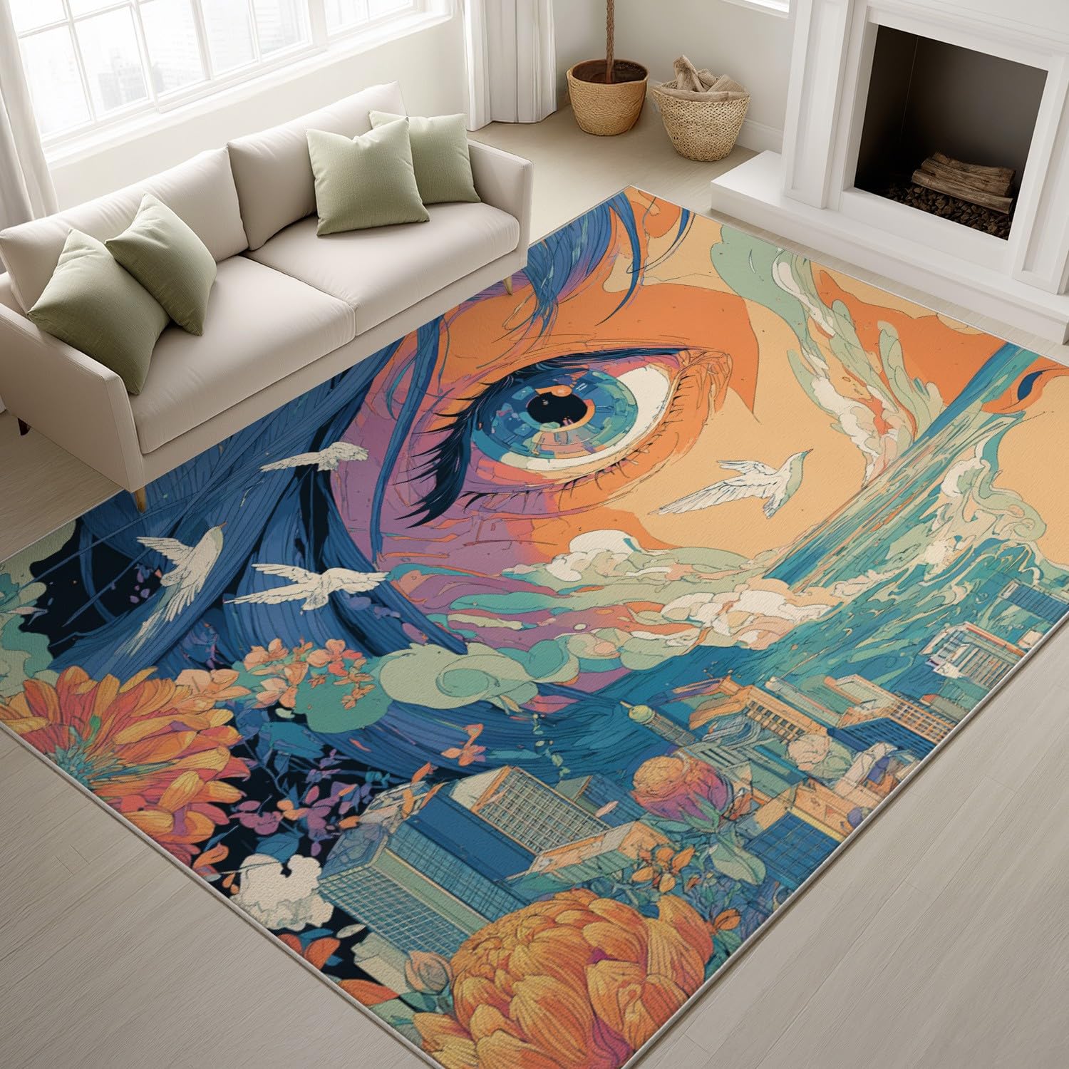Tapis lavable antidérapant en TPR pour chambre fille 80x120