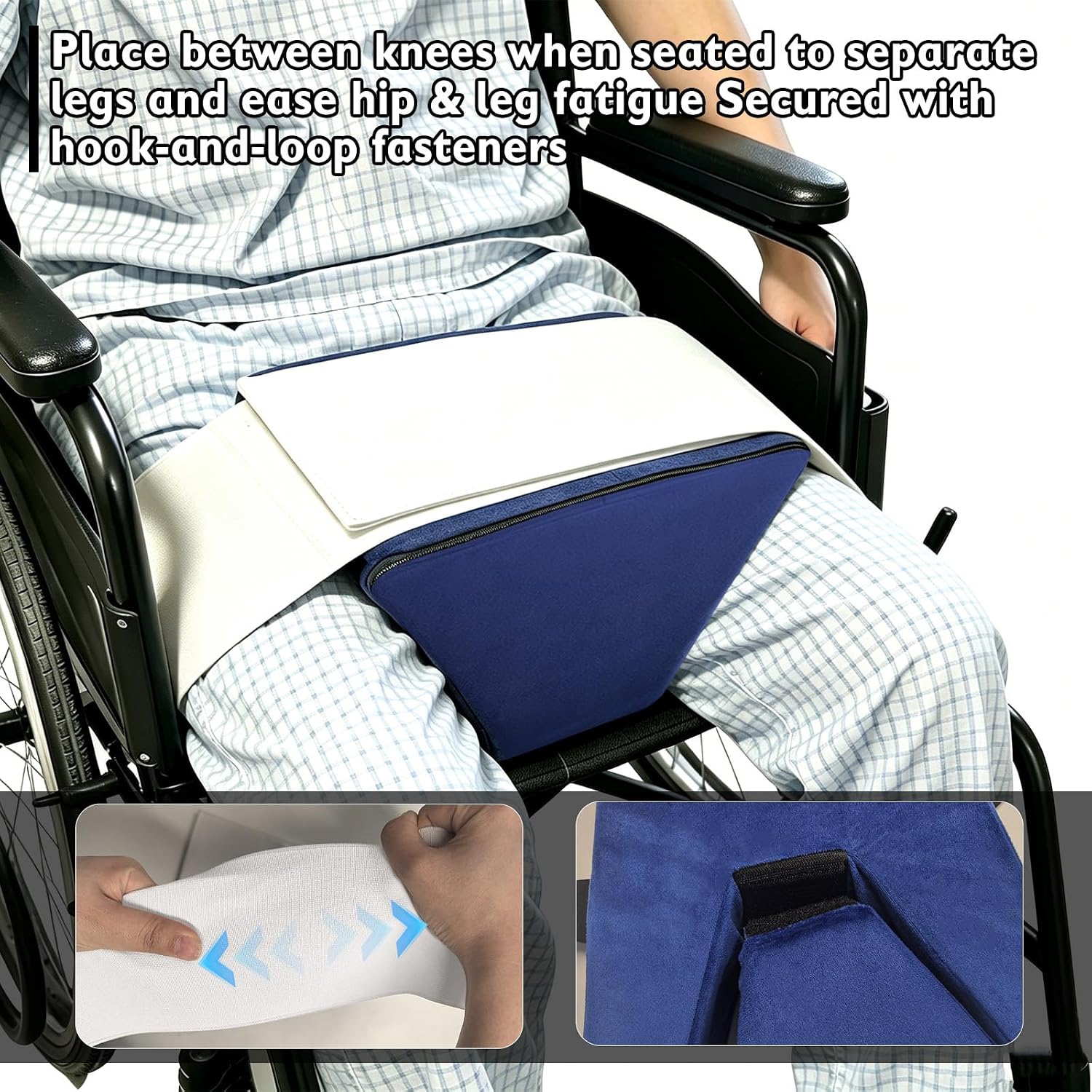 2-in-1 Abduction Pillow for Hip Replacement with Knee Separator Pillow High-Density Foam Abductor Pillows After Surgery for Sit & Lie, Prevent Hip Dislocation