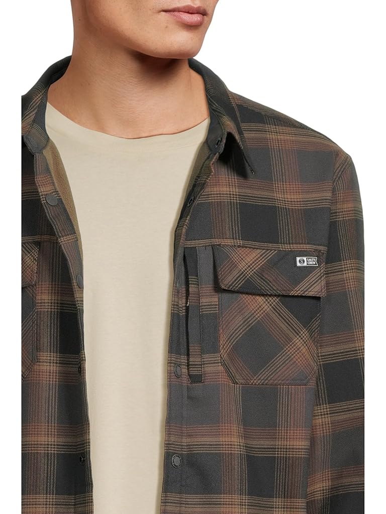 Gray Salty Crew Fathom Long Sleeve Tech Shacket