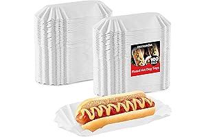 Stock Your Home Hot Dog Paper Trays (100 Pack) 6” Fluted Hot Dog Wrappers