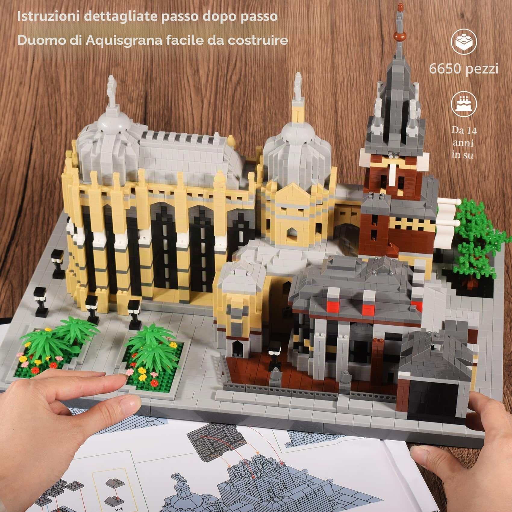 LULUFUN Set di blocchi da costruzione della cattedrale di Aquisgrana, giocattoli famosi in tutto il mondo, kit di micro mini blocchi per hobbisti, regalo per adulti e bambini (6650 pezzi)