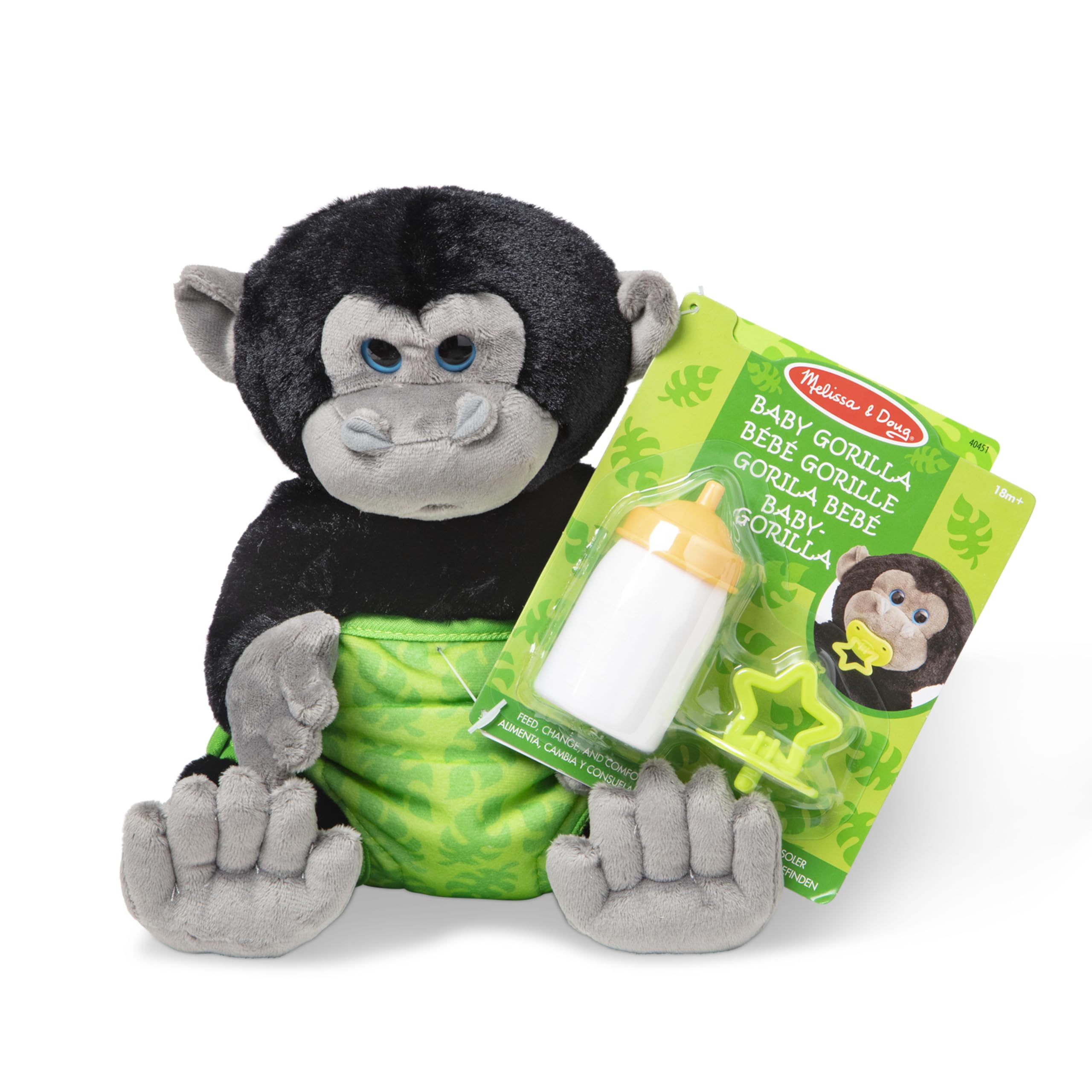 Peluche Bébé Panda Melissa & Doug | Avec Accessoires Soins (tétine, Biberon, Couche) | 28 Cm | Jeu D'imitation Dès 2 Ans