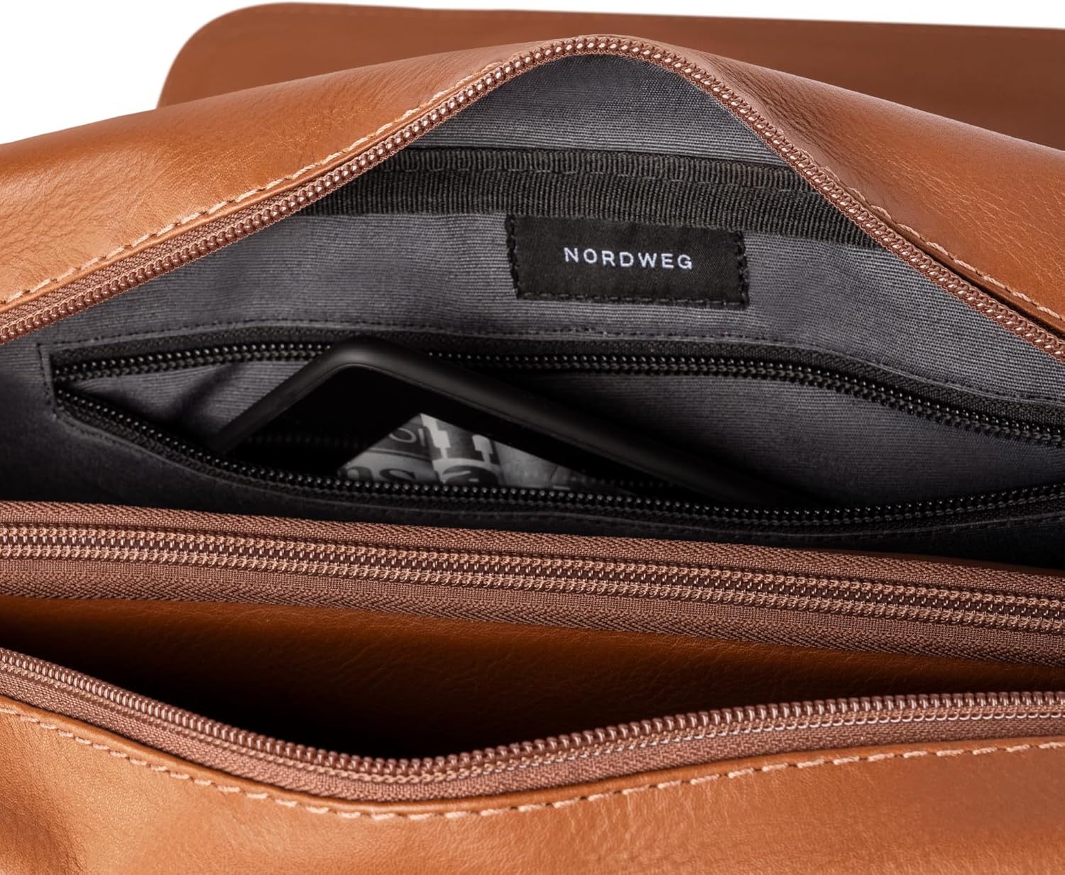 Nordweg Dolomites Messenger Bag NW105 – Premium Leather Briefcase with 13” Laptop Sleeve & Compartments for Work & Study
