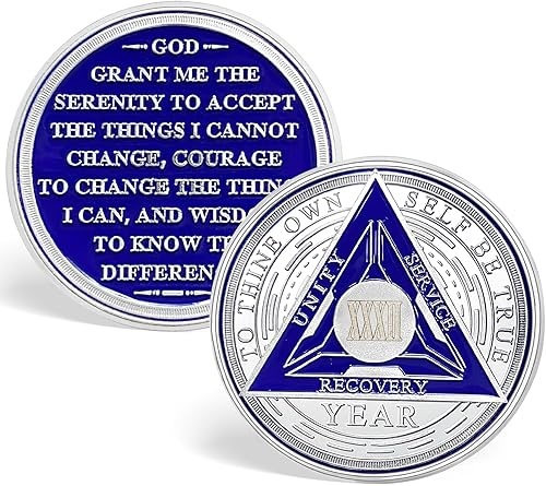 Miniatura 7 de Moneda de sobriedad de 1 año  Chip de sobriedad triplato AA, regalos de sobriedad para hombres y mujeres, regalos de alcohólicos anónimos