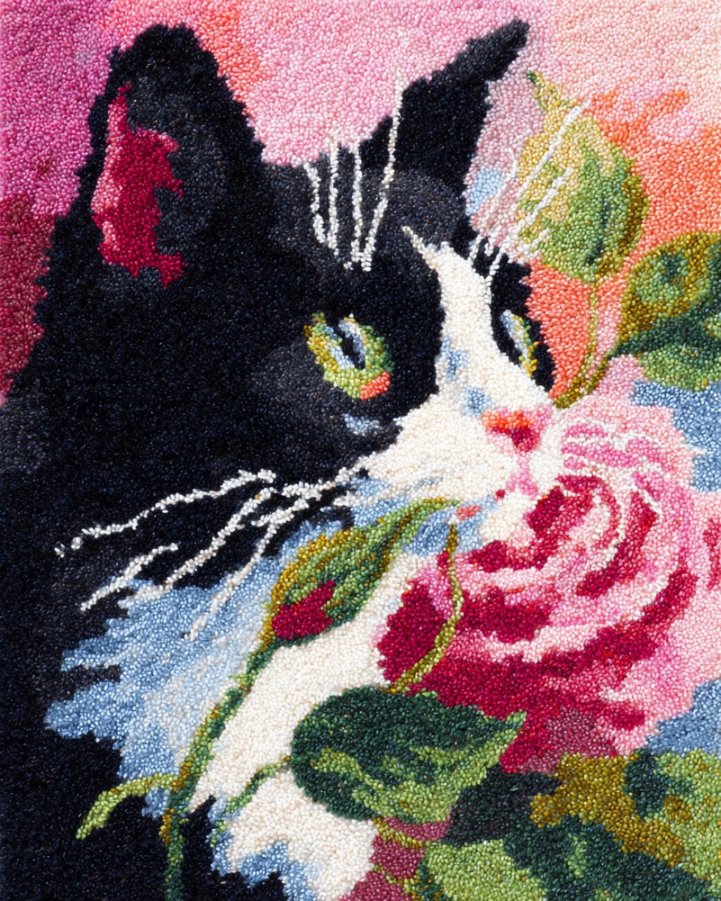 AMBATTERY Latch Hook Kits Carpet Cartoon Cat 60x40cm