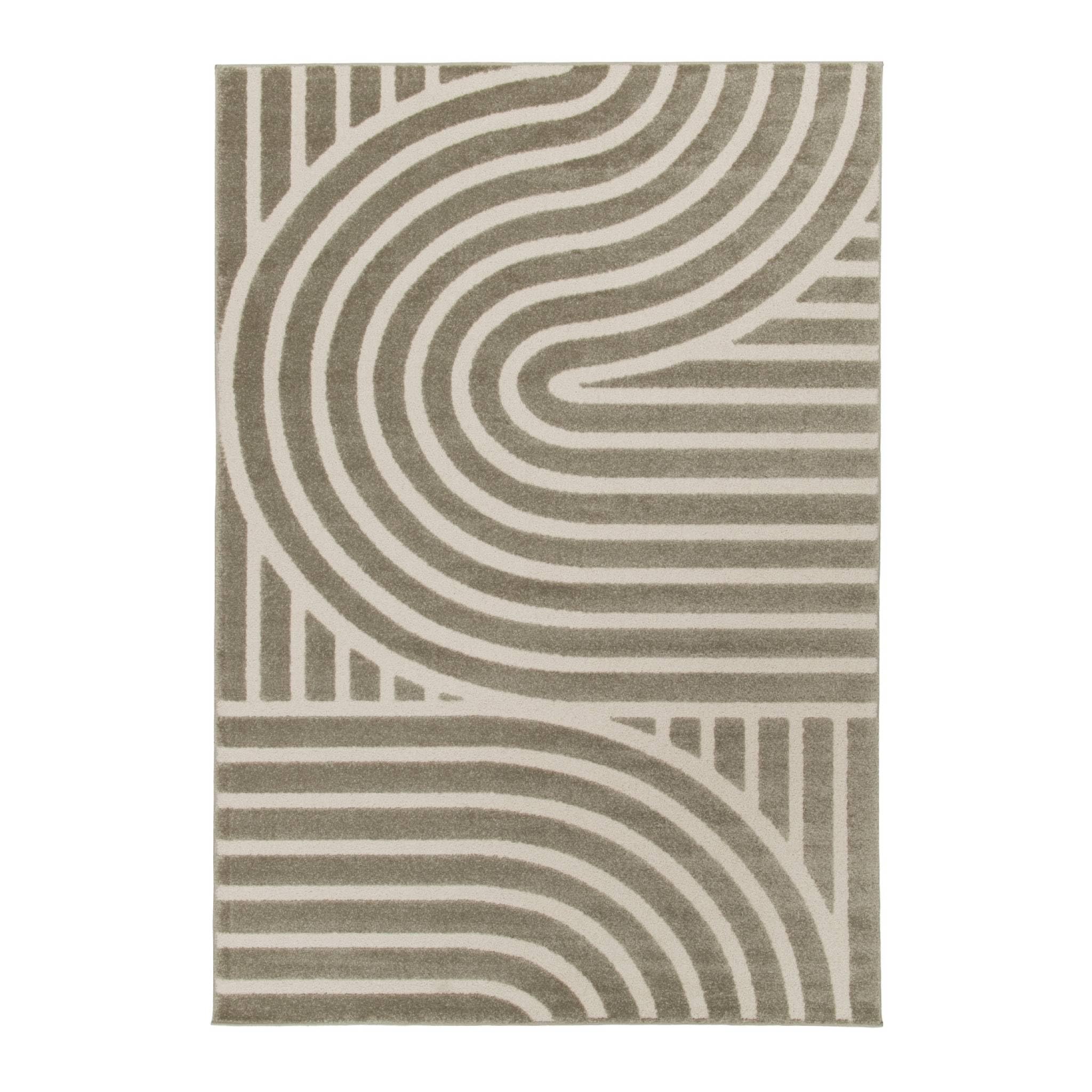 Tapis graphique taupe sweeek Enzo 160x230cm pour réveiller un sol froid et impersonnel