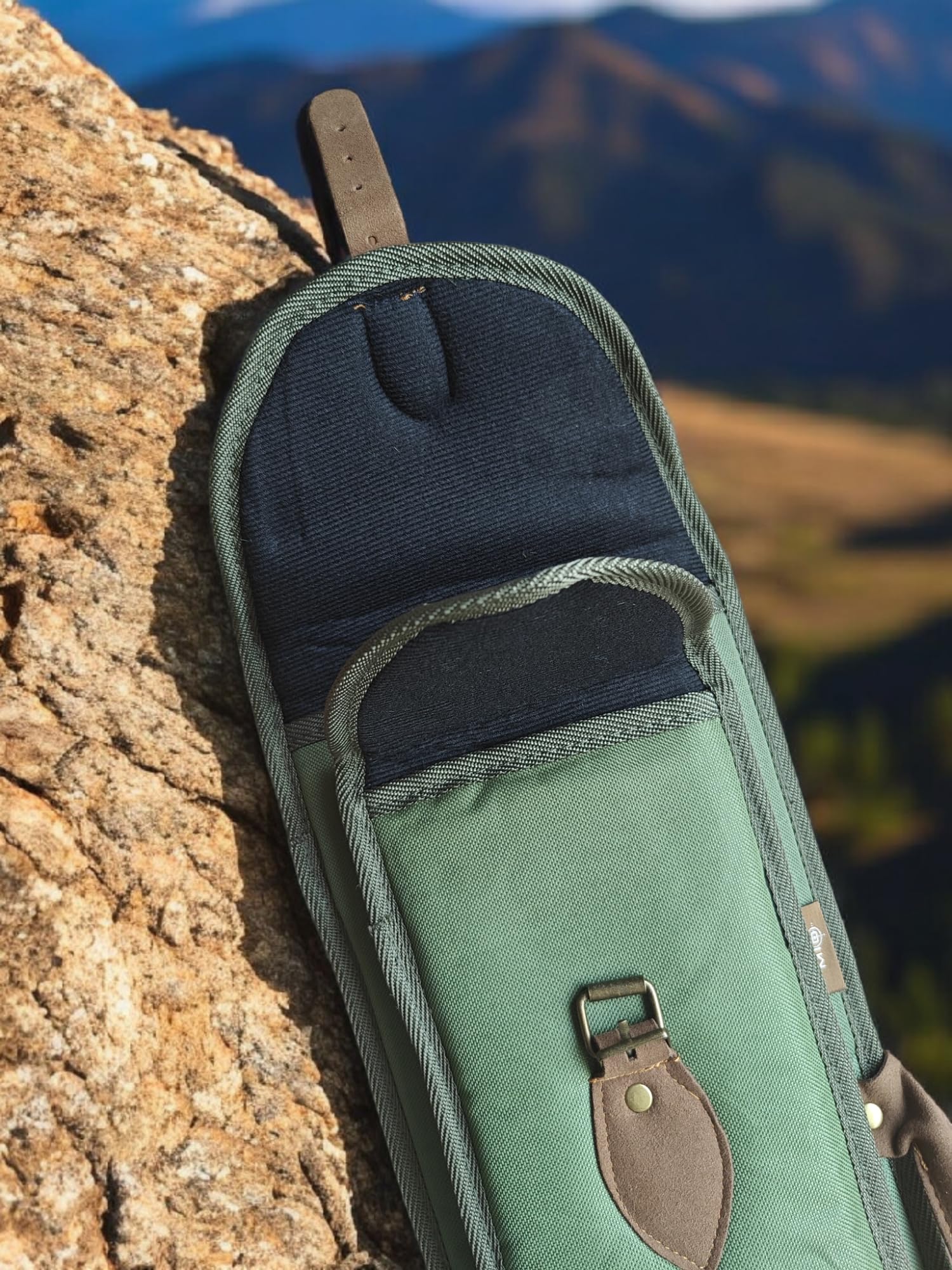 Parabellum Funda de Lona Verde para Escopeta paralela o superpuesta desmontada. Imterior con Borreguillo.