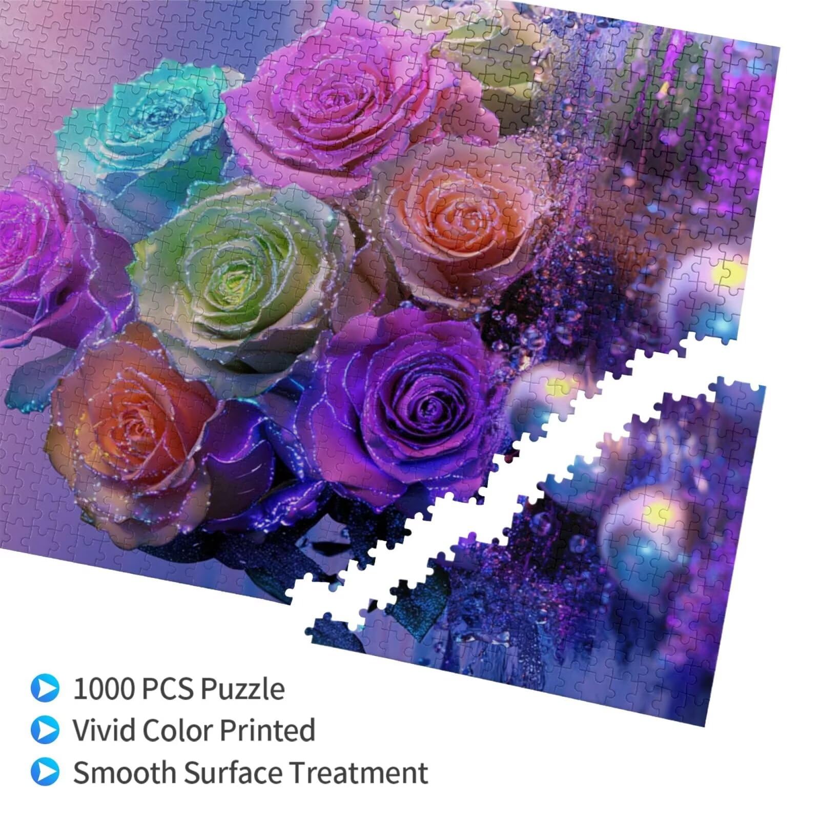 Fleur Puzzle Perle 3000 Pièces Adultes, DIY Puzzles Classiques Art avec Boîte d'emballage et Photos de Référence, Relaxation/Soulagement du Stress/Jeux Amusants, Creatif Cadeau pour Femme M-1970