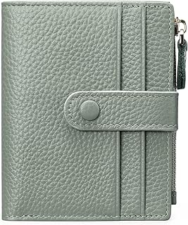 FALAN MULE Small Wallets for Women RFID Blocking Slim Bifold Leather Womens Wallet with Zipper Coin Purse