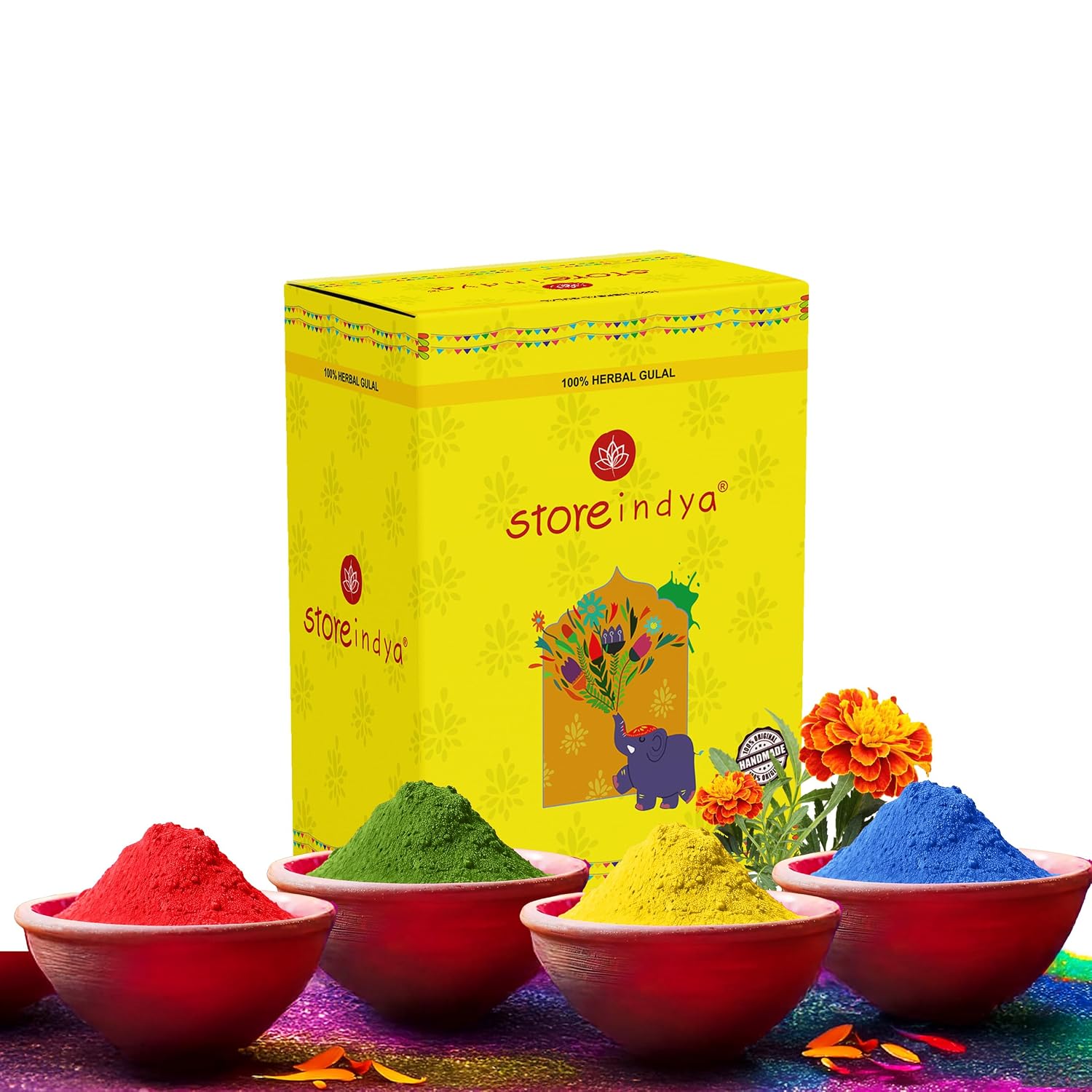 STORE INDYA Natural and Non Toxic Holi Color Powder - Multicolor |4 x ...