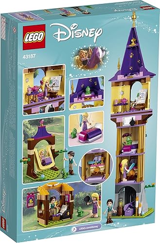 Miniatura 5 de LEGO Disney Princess Rapunzel's Tower 43187 Kit de juguetes de construcción de castillo y juego con 2 mini muñecas de película enredada, idea de