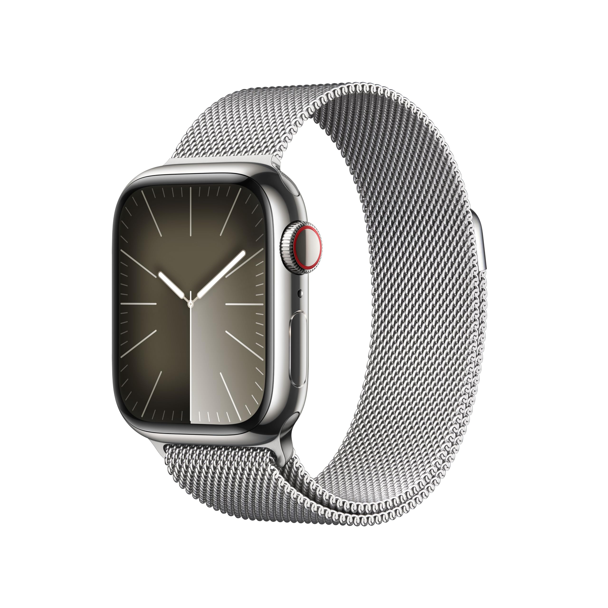 Apple Watch Series 9 (Gps + Cellular), 41Mm Silver Stainless Steel Case With Silver Milanese Loop