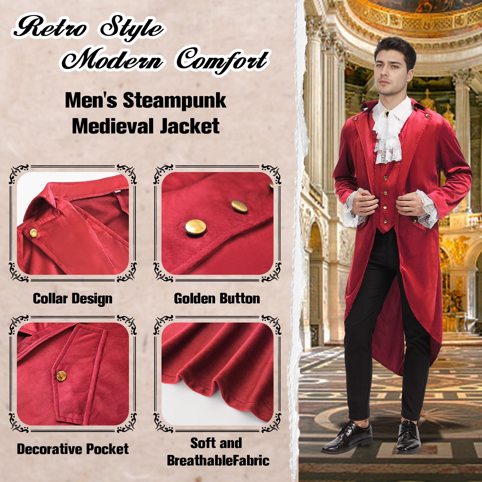 Costumi medievali da uomo, costumi vittoriani per gli uomini