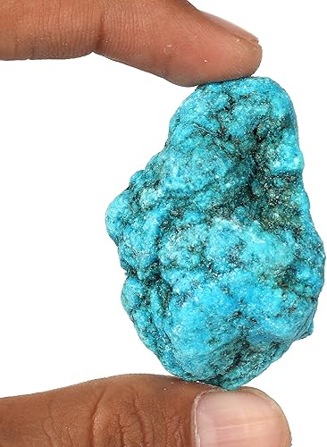 Miniatura 3 de Gema azul turquesa de 152.50 quilates natural de cristal curativo en bruto natural para decoración de jardín y patio, Gema, Arizona - azul turquesa