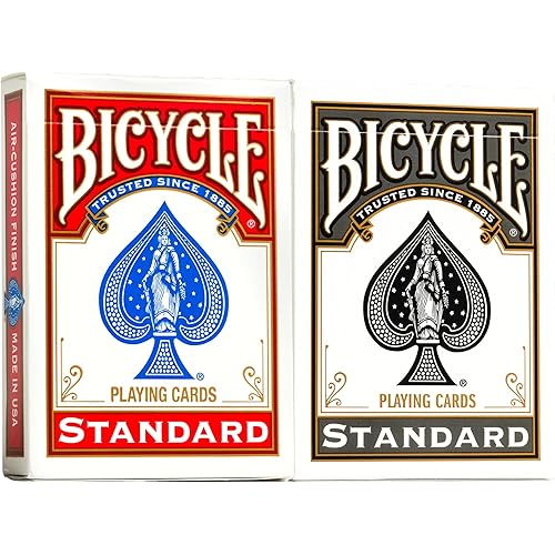Bicycle Rider Back Playing Cards, Standard Index, Poker Cards, Premium Playing Cards, Red & Black, 2 Count (Pack of 1)
