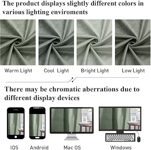 Miniatura 7 de OWENIE Odette Cortinas de terciopelo de 54 pulgadas de largo, cortinas cortas para ventanas pequeñas, ahorro de energía, aislamiento térmico,