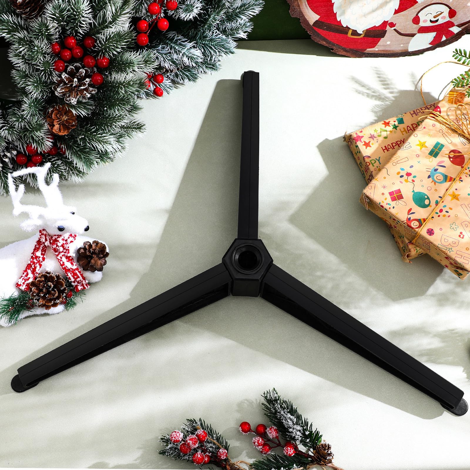 Toyvian 4 Piezas Soporte para Árbol de Navidad Artificial PS Negro para