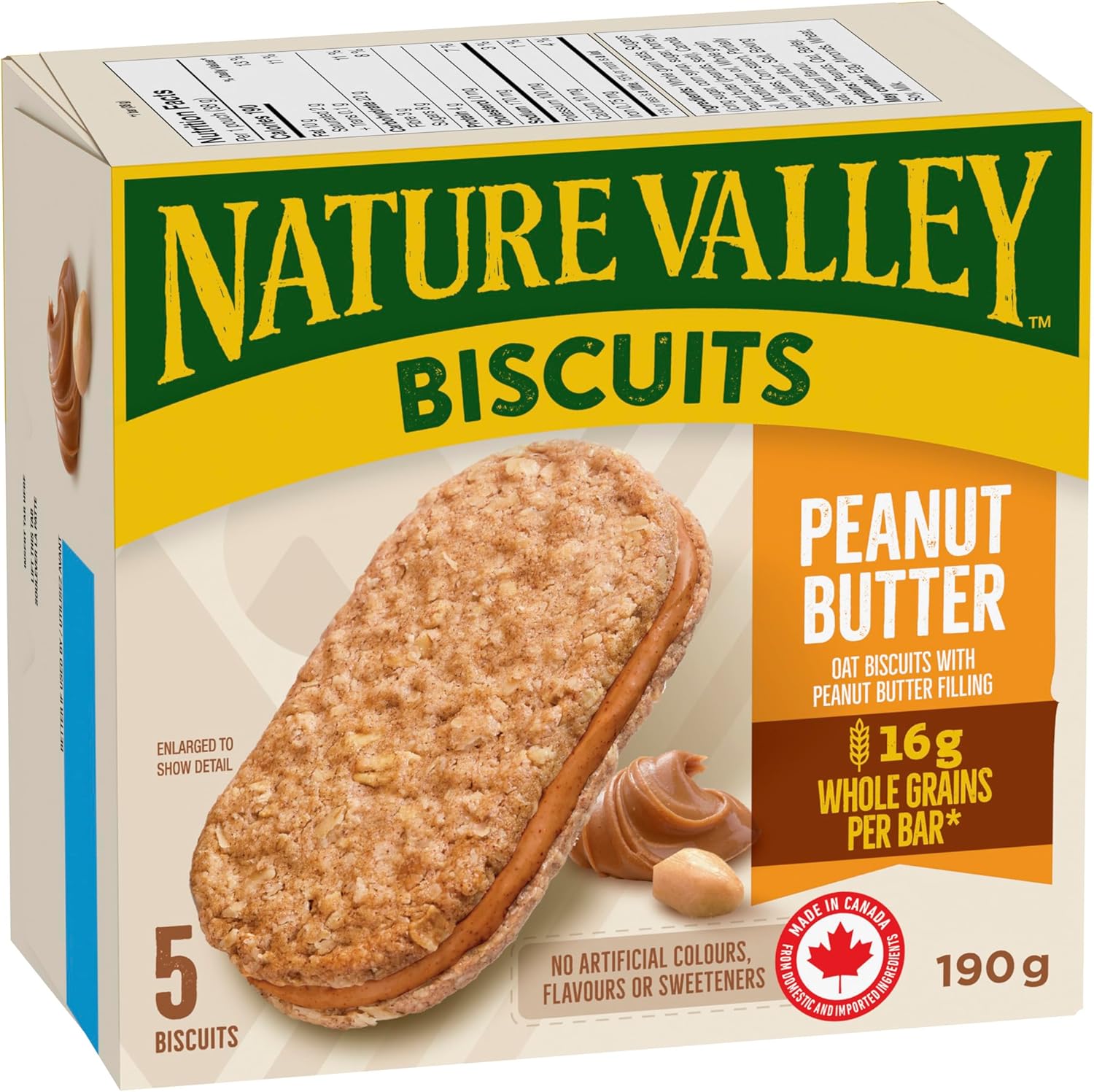 NATURE VALLEY Peanut Butter Biscuits, Snacks, Oat Biscuits with Peanut Butter Filling, No Artificial Colours, No Artificial Flavours, Pack of 5 - Image 8