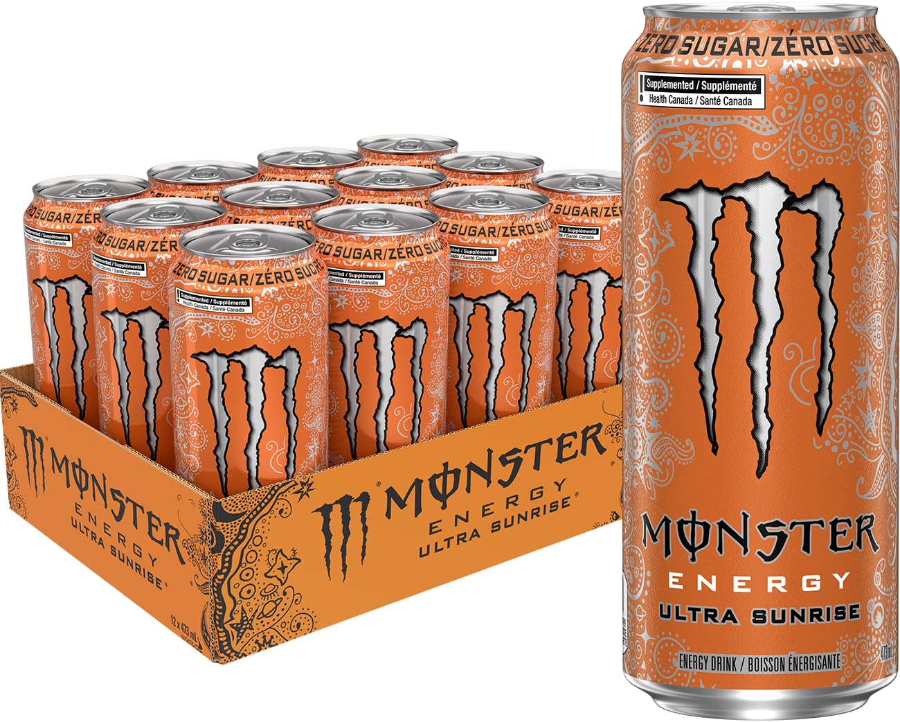 Monster Ultra Sunrise Cans, 473mL, 12 Pack
