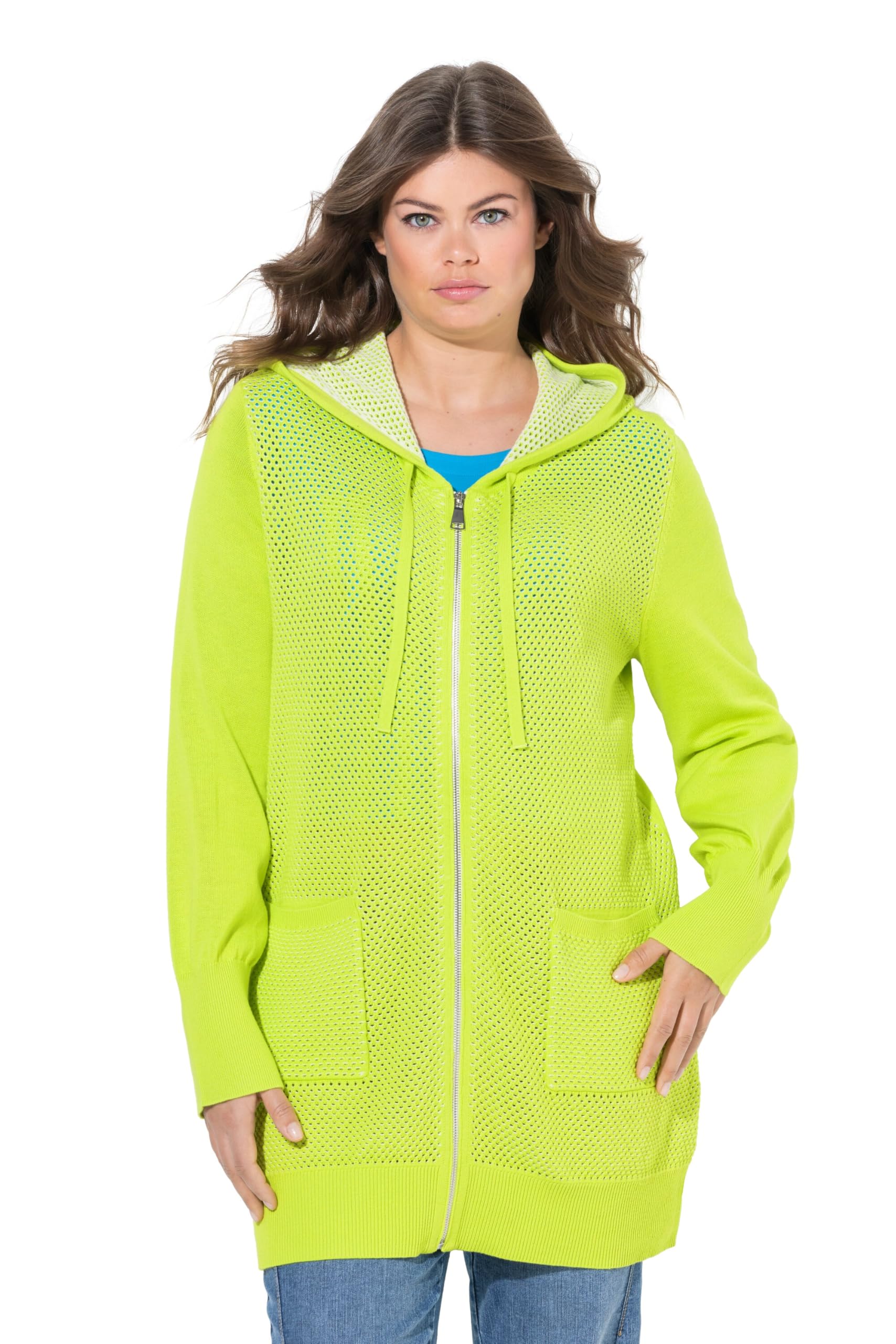 Laurasøn Strickjacke mit Reißverschluss, Kapuze, Langarm 836806