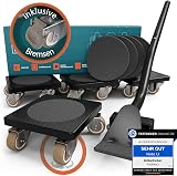 Furniture Lifter Set, 360° Dollies with Brakes + Long Lever, 200kg Capacity - 1