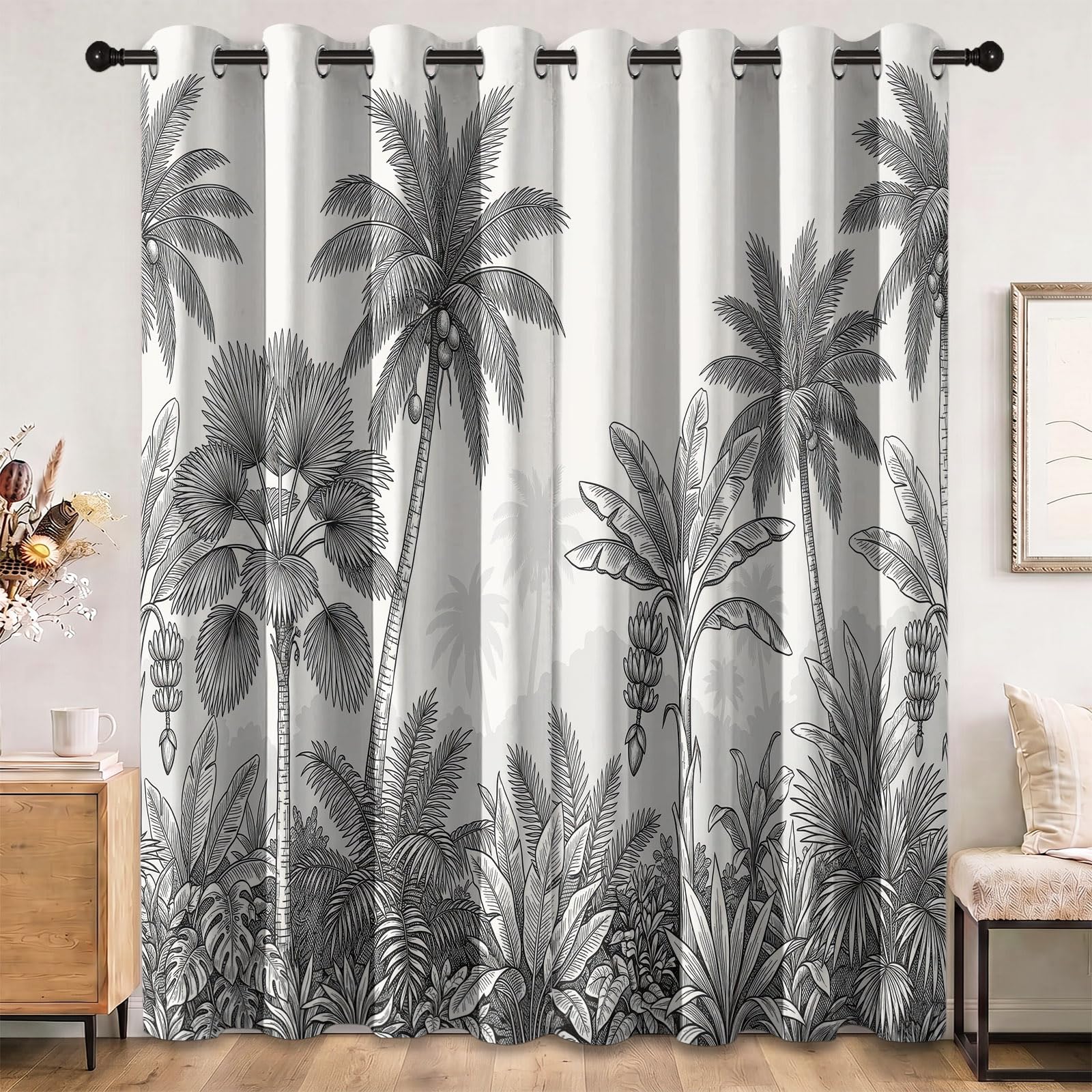 Zasłony termiczne z liści białego lasu, 2 panele szer. 117 cm x dł. 229 cm