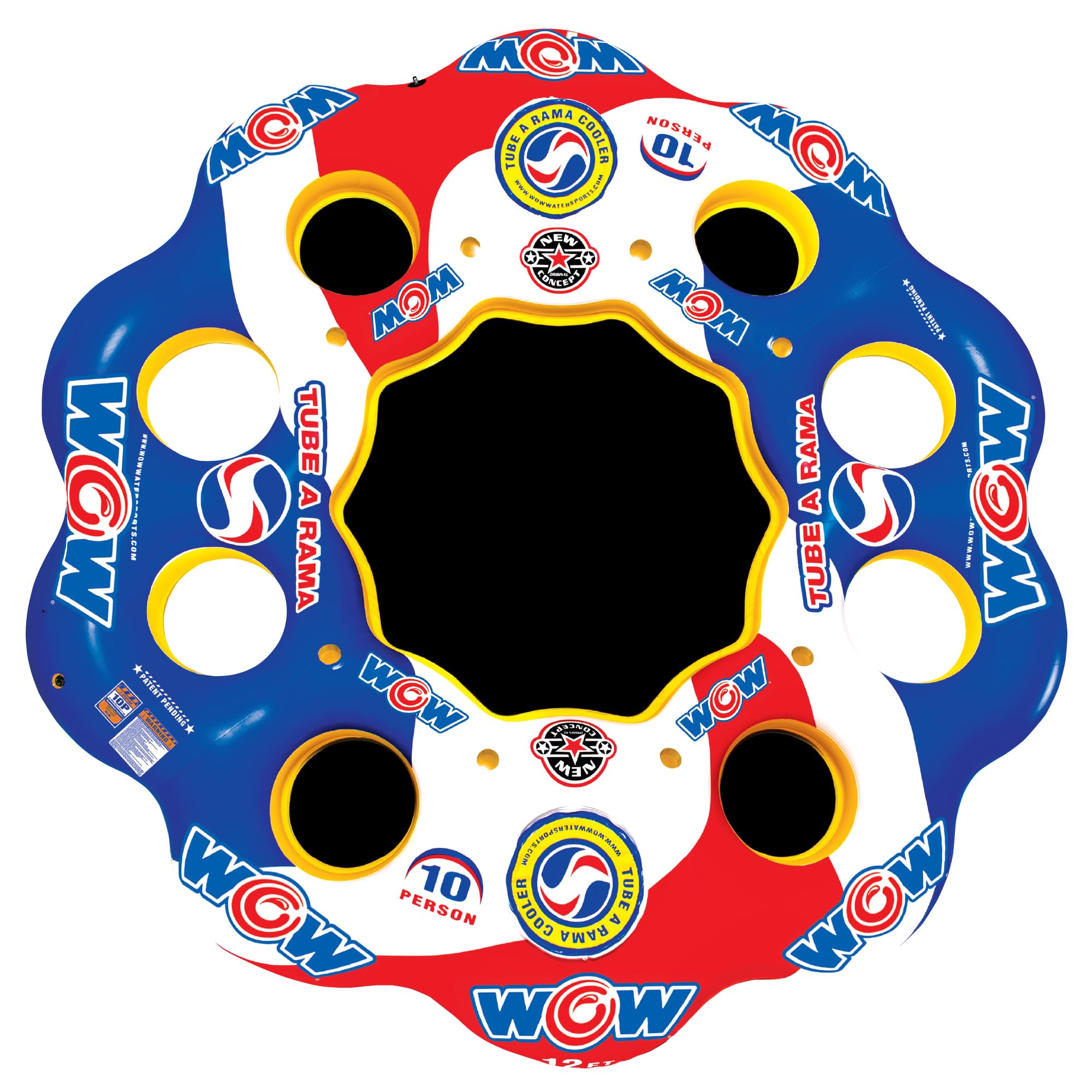 Photo 1 of Wow Sports Tube-A-Rama Inflatable Floating Island - Holds Up to 10 People - 8 Seats - Water Raft for Adults & Kids