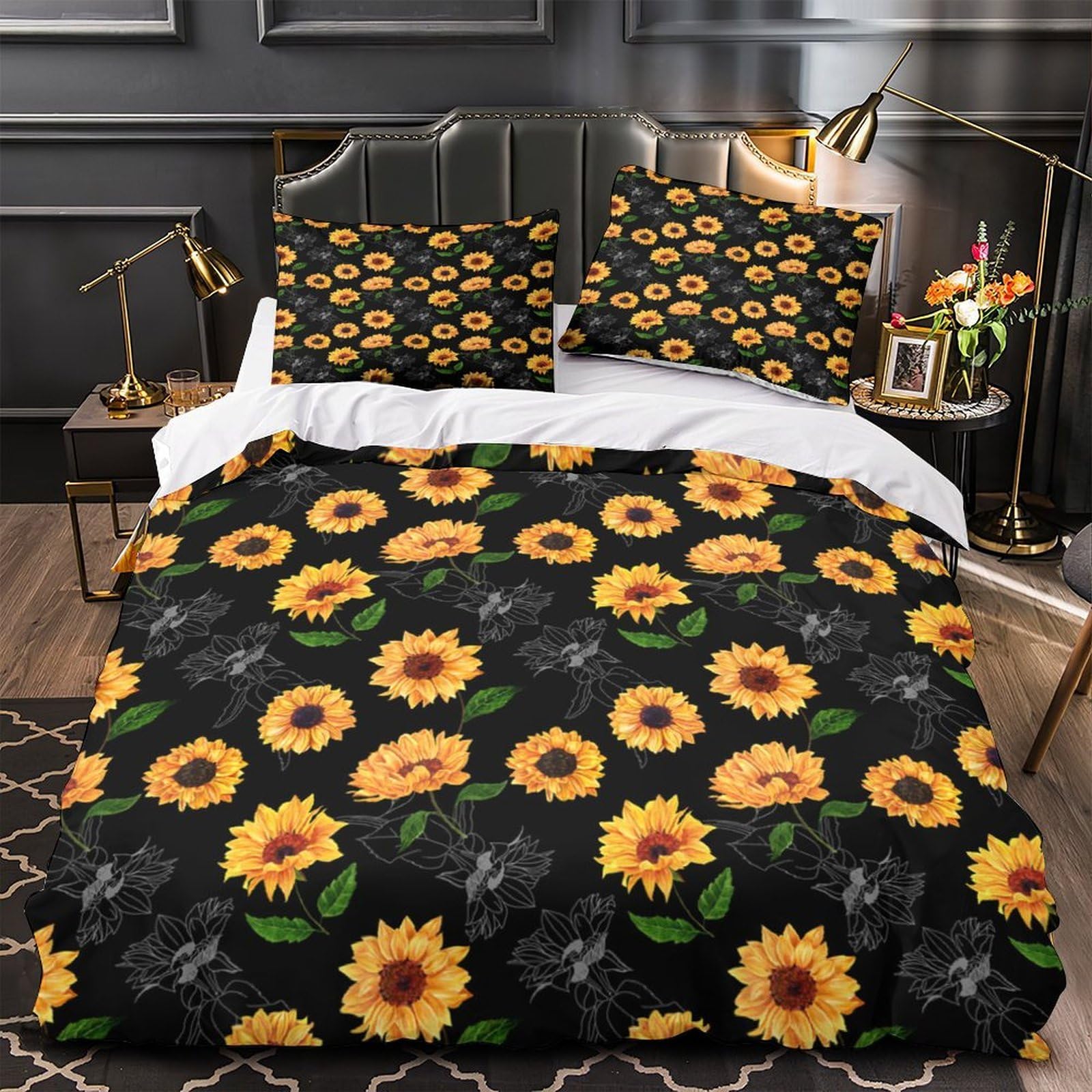 Parure de Lit Tournesol 140x200 microfibre effet 3D pour transformer la chambre de votre garçon