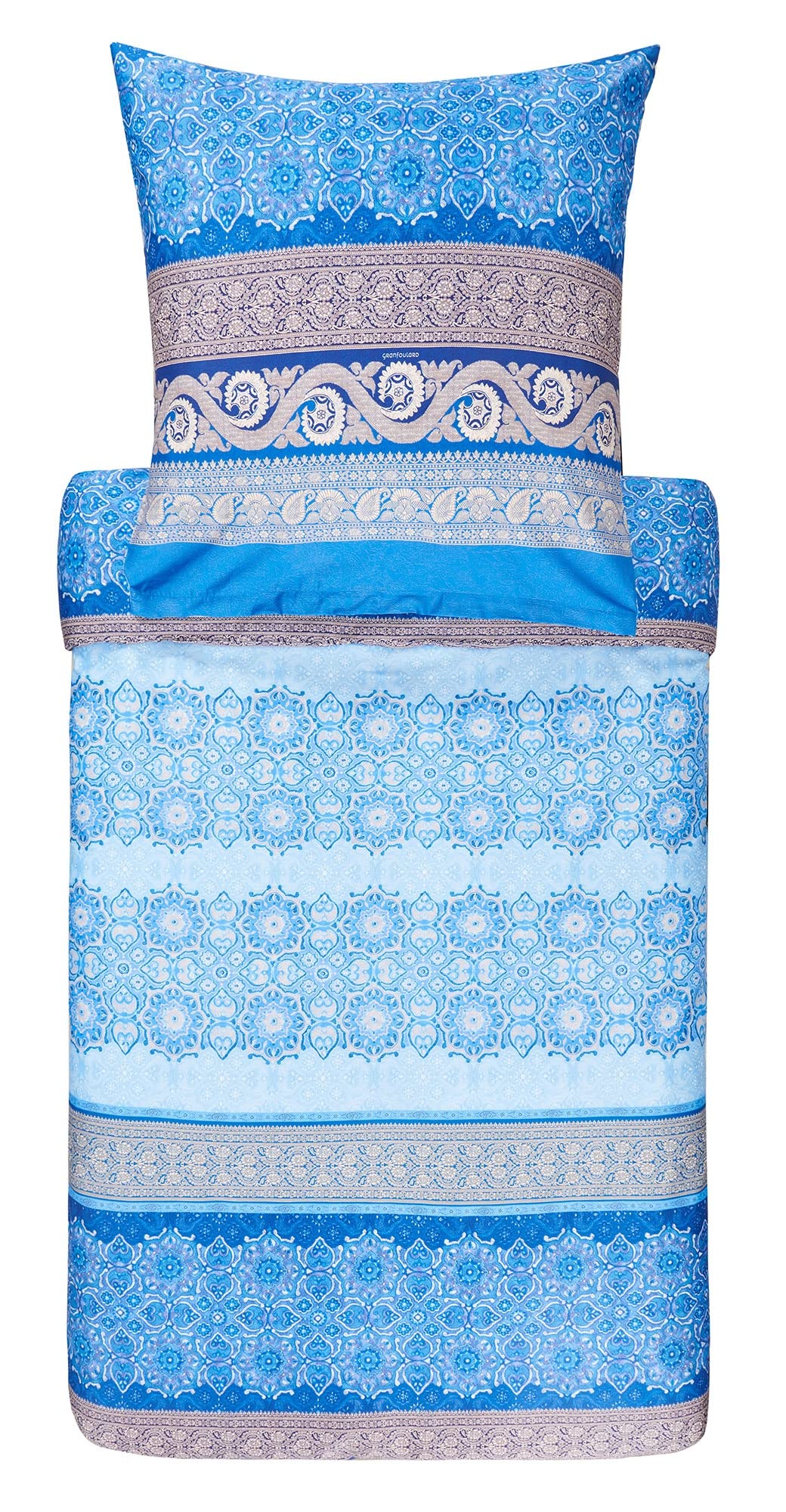 Parure de lit Bassetti en coton haut de gamme bleu 200x200 pour un confort hôtelier