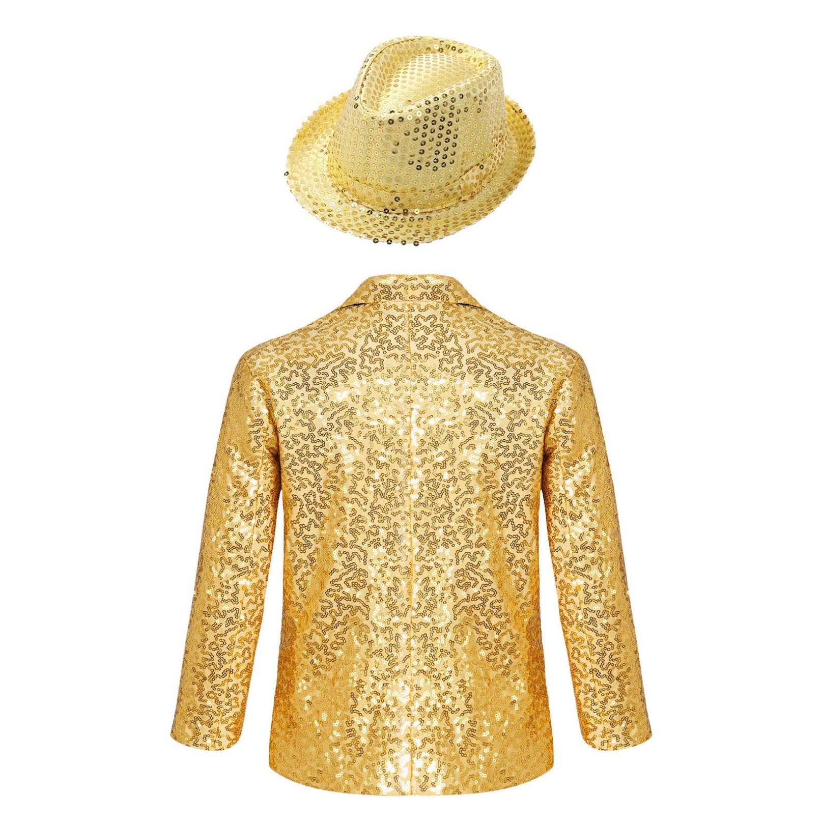 iiniim Niños Blazer Slim Fit Manga Larga Chaqueta de Traje para Niños De Lentejuelas Brillante con Botón Abrigos Casual Esmóquines para Niños Bodas Actuación