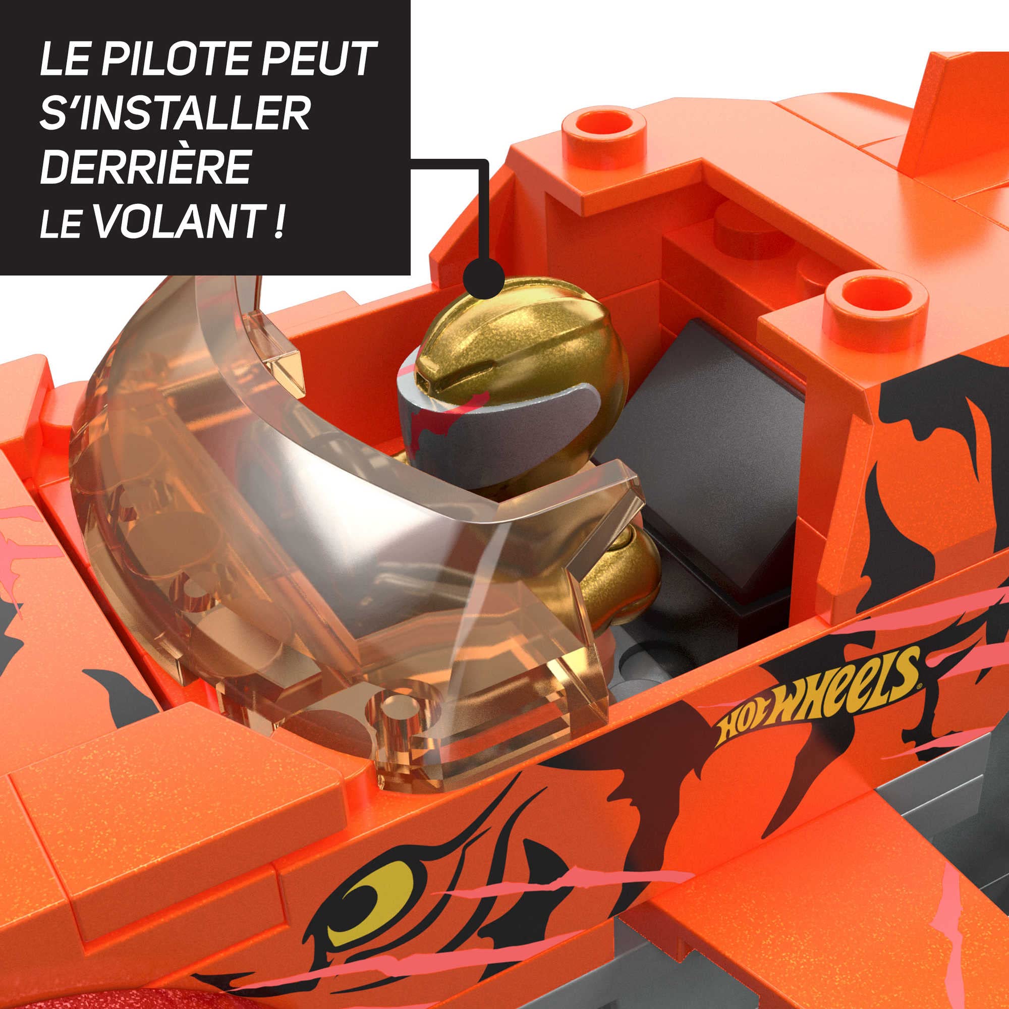 Mega Hot Wheels Coffret de Construction de 226 pièces Hot Wheels Parcours Tiger Shark Chocs et Fracas avec 1 Mini-Figurine de Chauffeur et 1 aileron de Requin, Jouet Enfant, Dès 5 Ans, HKF88