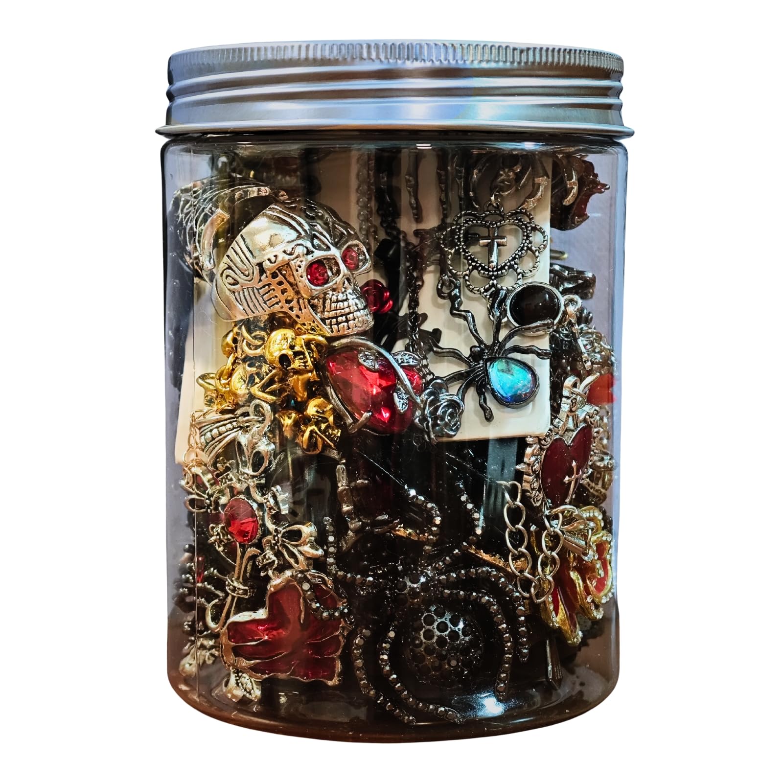 Gothic Mystery Jewelry Jar, 34-36 PCS Witchy Jewelry Surprise Set