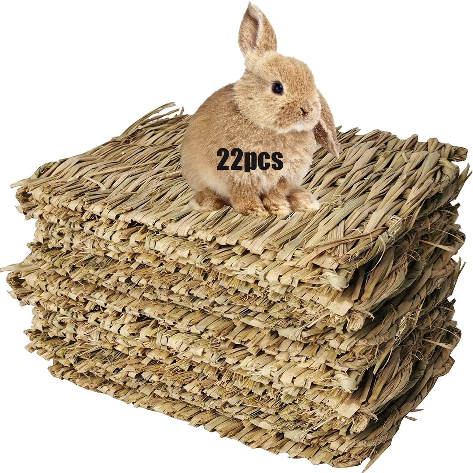 Hamiledyi Mata z trawy królika, naturalna tkana, chomik, trawa, gniazdo, 22 szt., małe zwierzę, ręcznie robiona pościel, mata do żucia, zabawka dla świnki morskiej, szynszyli, królika, wiewiórki, jeża