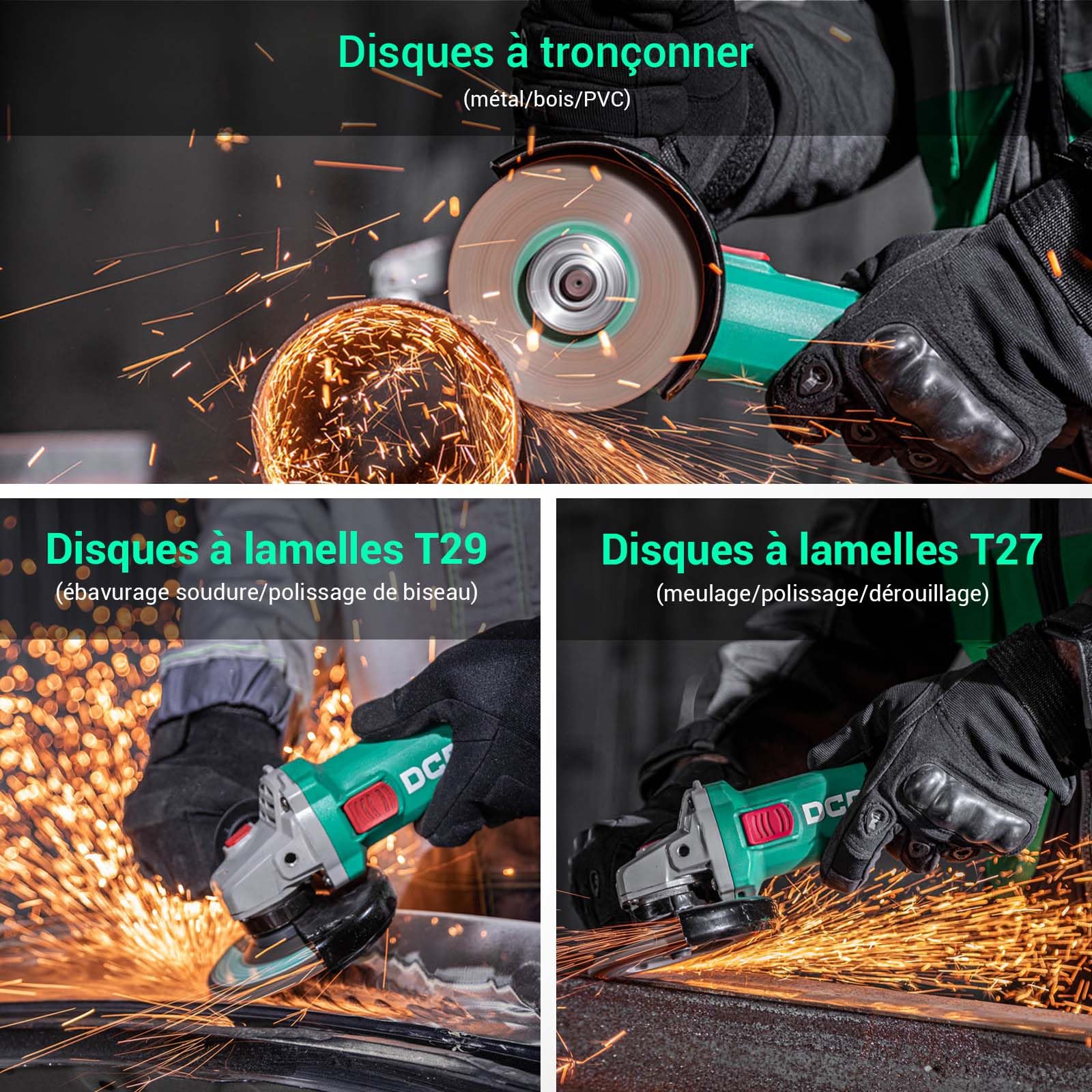 DCA Meuleuse d'Angle 860W 125 mm, 11.800 tr/min, Corps Ultra-Mince (Circonférence 178 mm), Carter d'engrenage Compact, 1,6 kg Légère pour Meulage et Tronçonnage