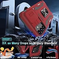 Vista 3 de DEERLAMN - Funda para Samsung Galaxy A15 5G con cubierta deslizante para la cámara + protector de pantalla (1 paquete), soporte giratorio con anillo