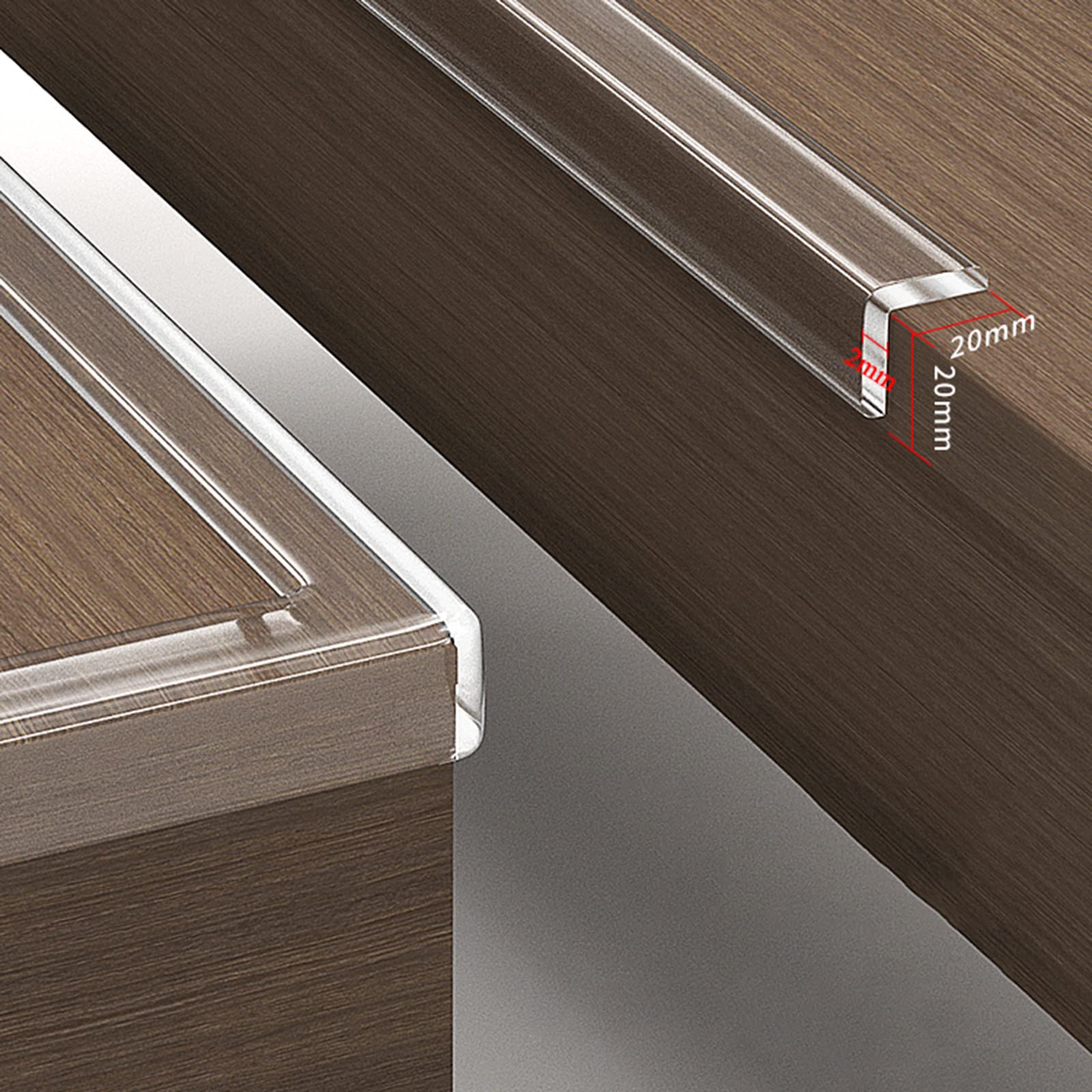Tira Protectora de Borde a Prueba de bebés Protectores de Esquina de Mesa Blanda de Silicona Protectores de Mesa ensanchados de 20 mm Parachoques de Muebles,Brown-5m/16.4ft