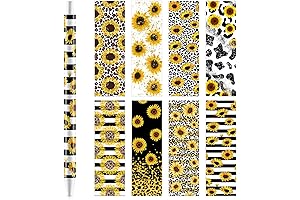 UV Wraps for Pens, Enchanting Sunflower Designs for Creative Expression