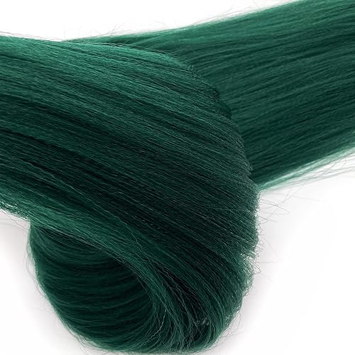 Miniatura 5 de Cabello trenzado preestirado de 30 pulgadas, color verde esmeralda, extensiones de cabello Kanekalo para trenzar trenzas de caja, cabello largo